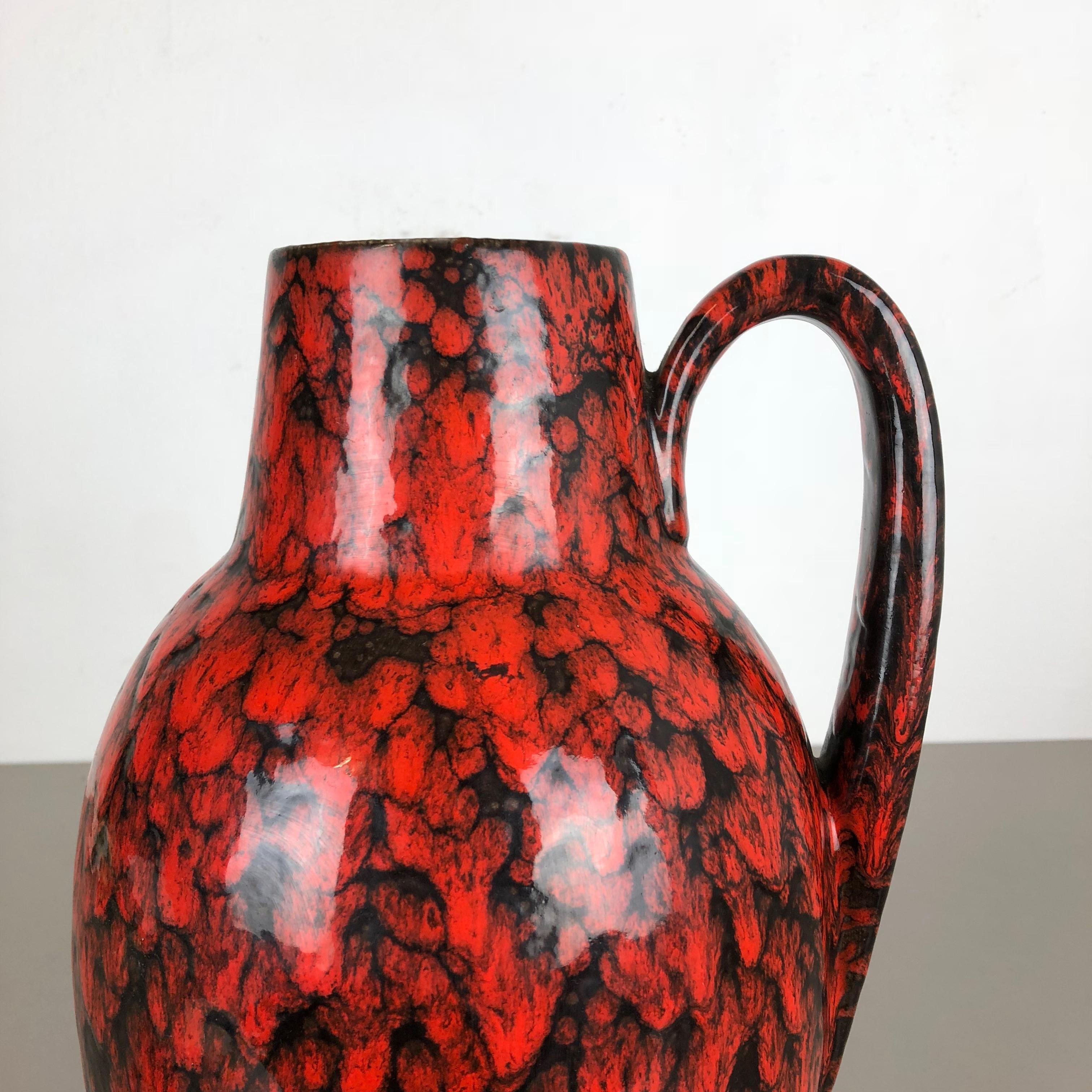 German Large Pottery Super Fat Lava Multi-Color 270-38 Vase Made by Scheurich, 1970s