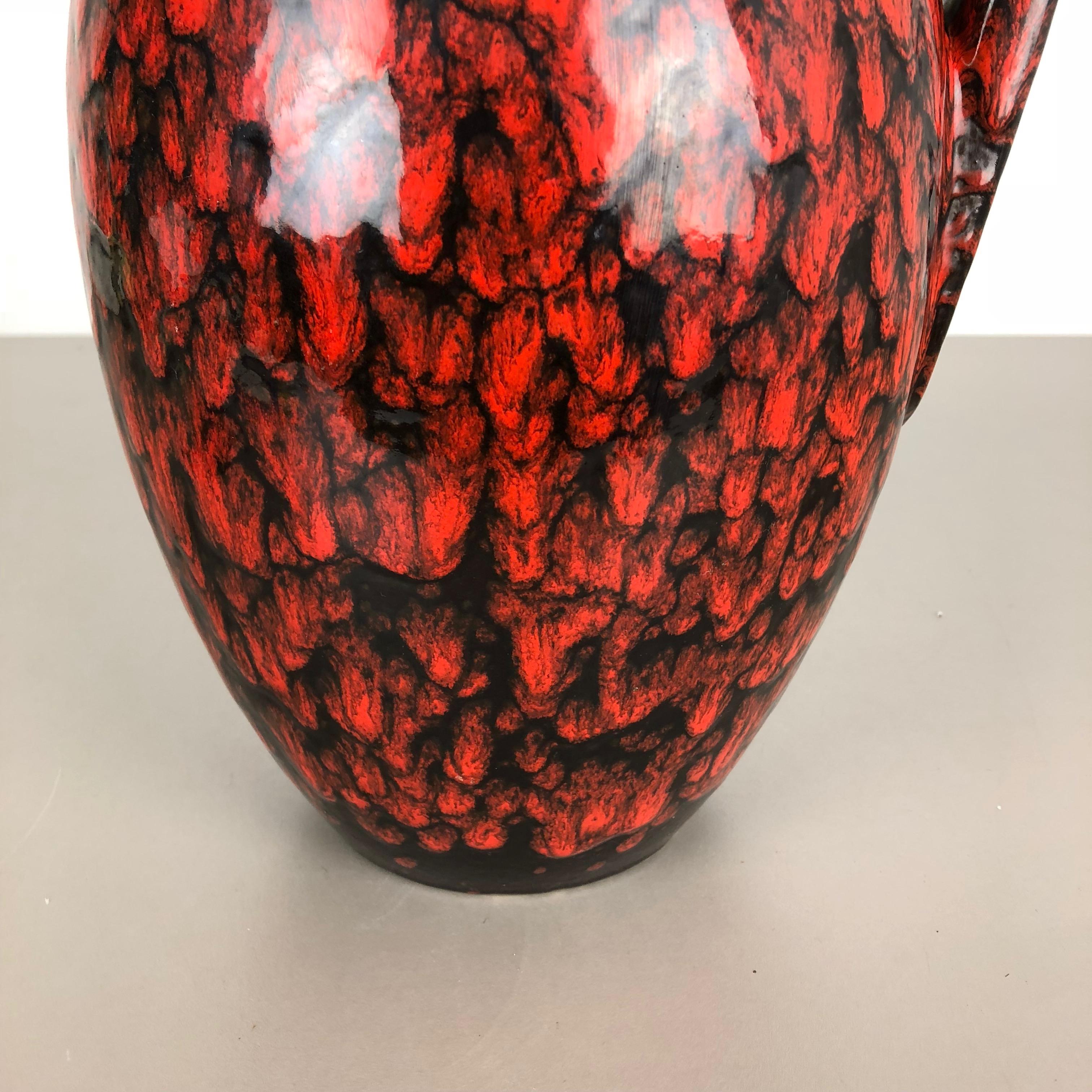 20th Century Large Pottery Super Fat Lava Multi-Color 270-38 Vase Made by Scheurich, 1970s