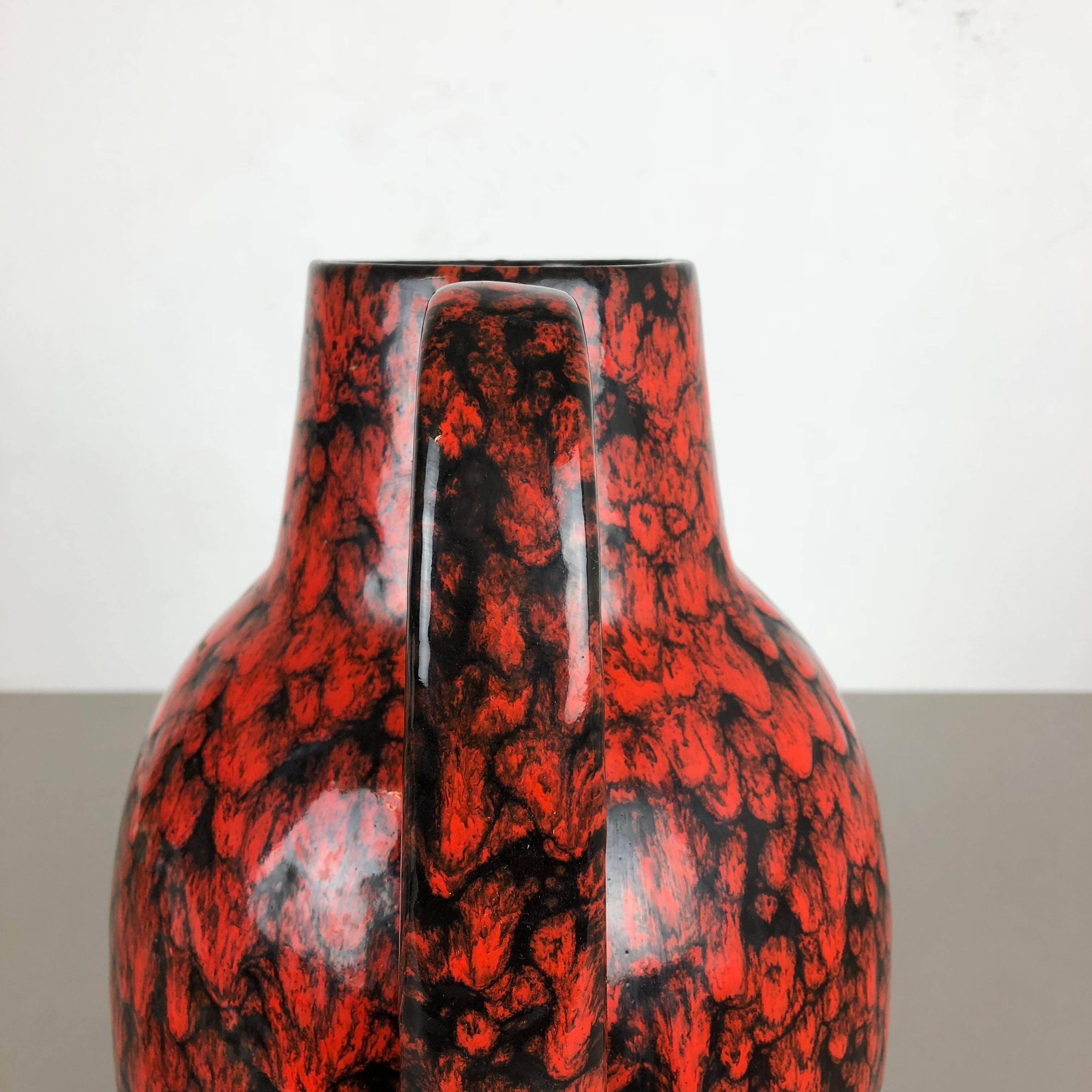 Ceramic Large Pottery Super Fat Lava Multi-Color 270-38 Vase Made by Scheurich, 1970s