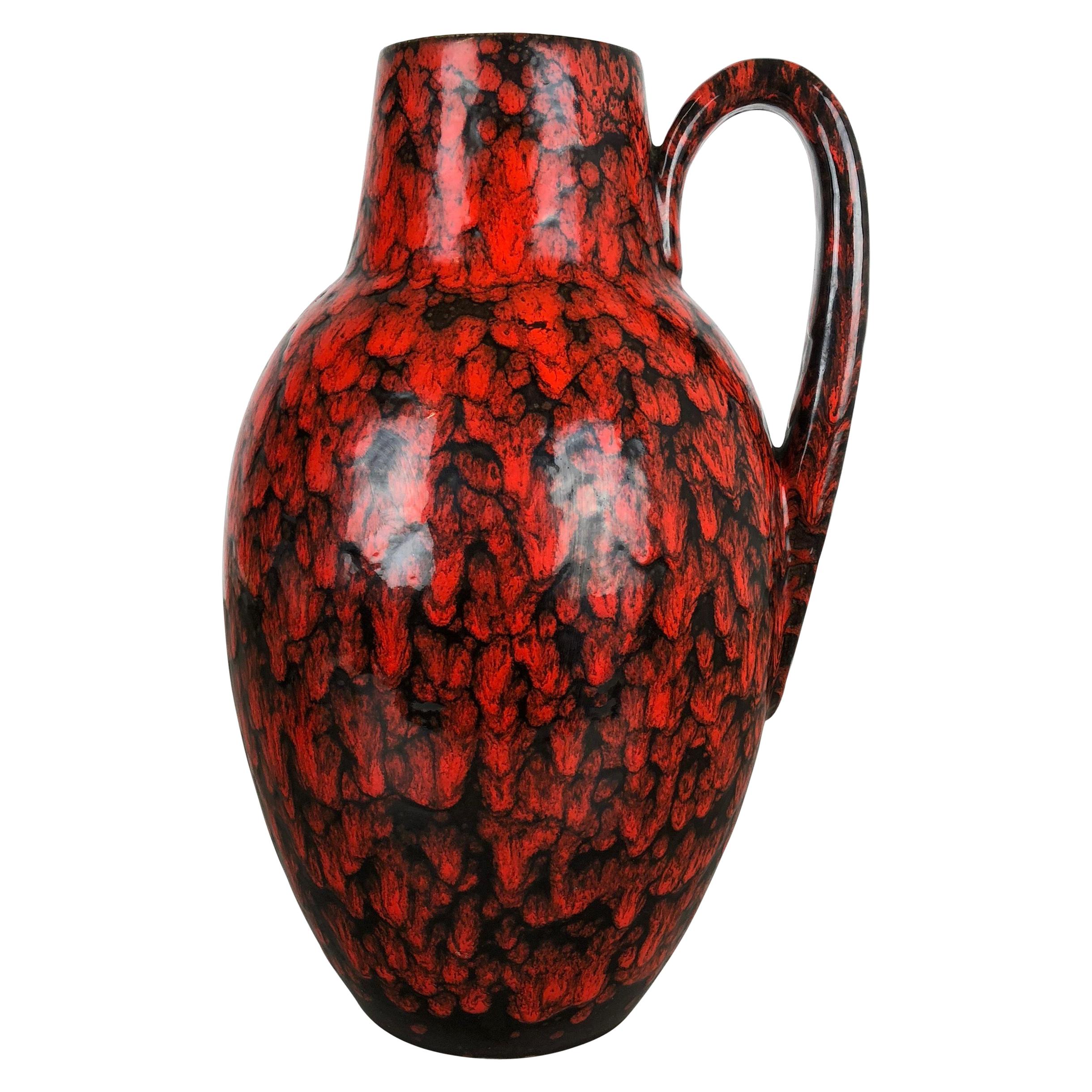 Large Pottery Super Fat Lava Multi-Color 270-38 Vase Made by Scheurich, 1970s