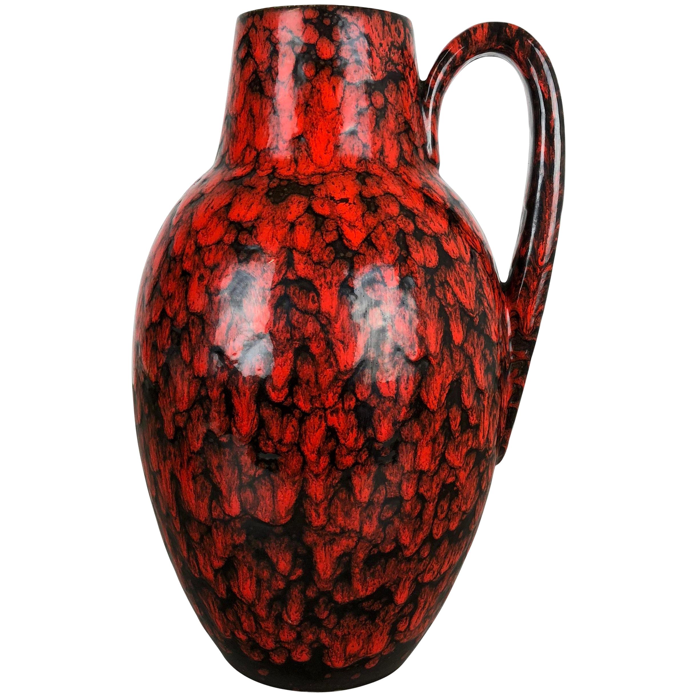Large Pottery Super Fat Lava Multi-Color 270-38 Vase Made by Scheurich, 1970s