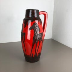 Large Pottery Super Fat Lava Multi-Color 270-53 "horse" Vase by Scheurich, 1970s