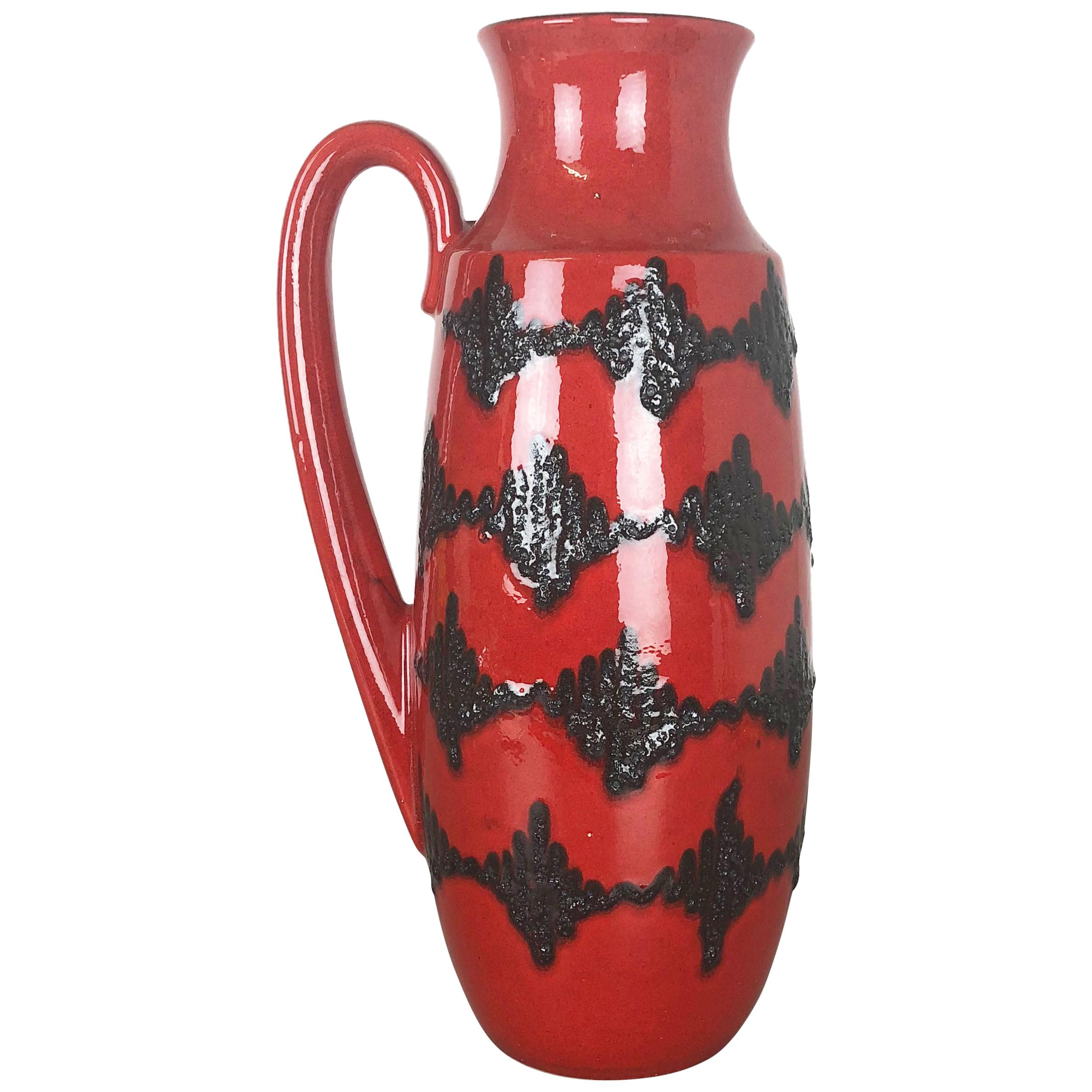 Large Pottery Super Fat Lava Multi-Color 426-47 Vase Scheurich WGP, 1970s For Sale