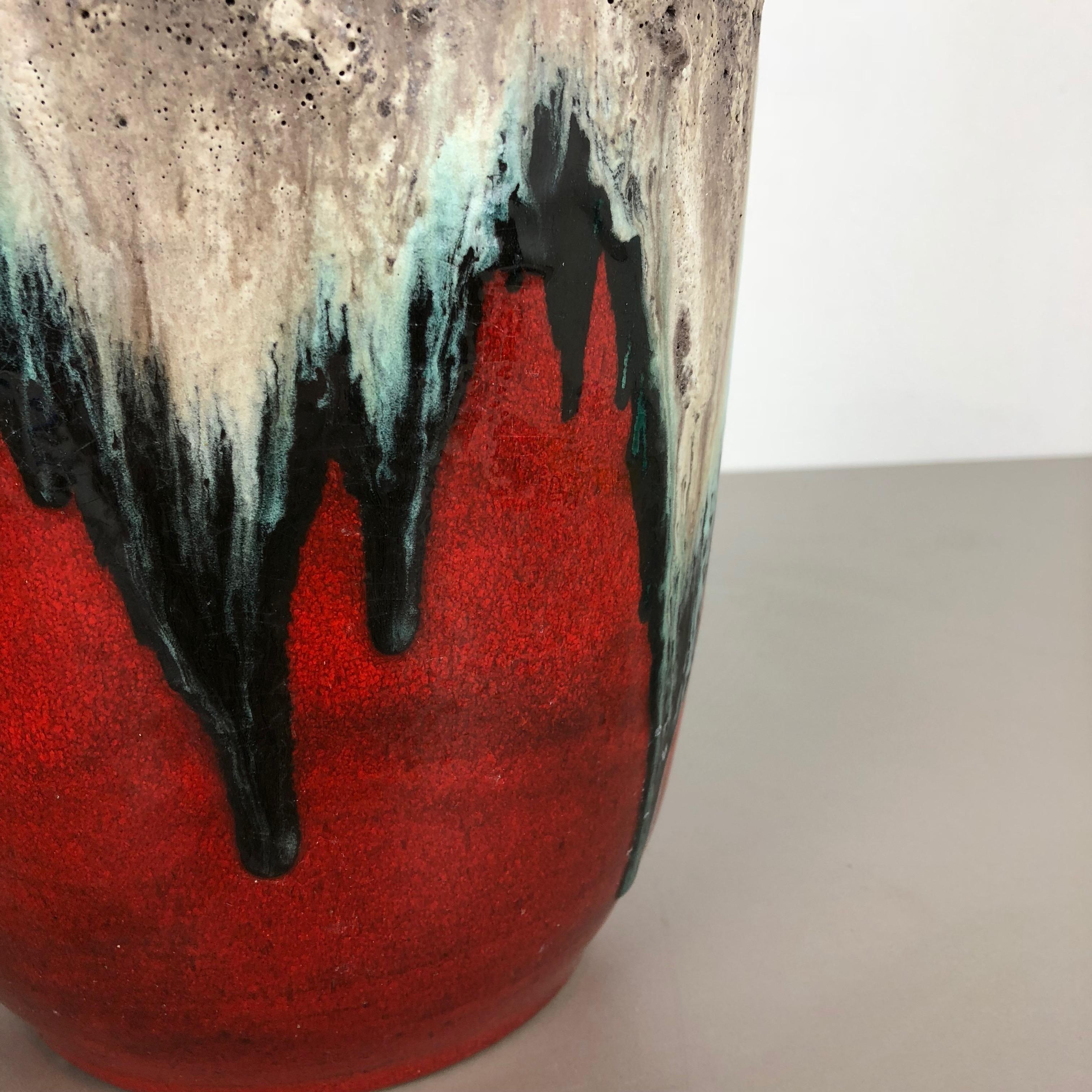 Large Pottery super Fat Lava Multi-Color 517-45 Vase Made by Scheurich, 1970s 3