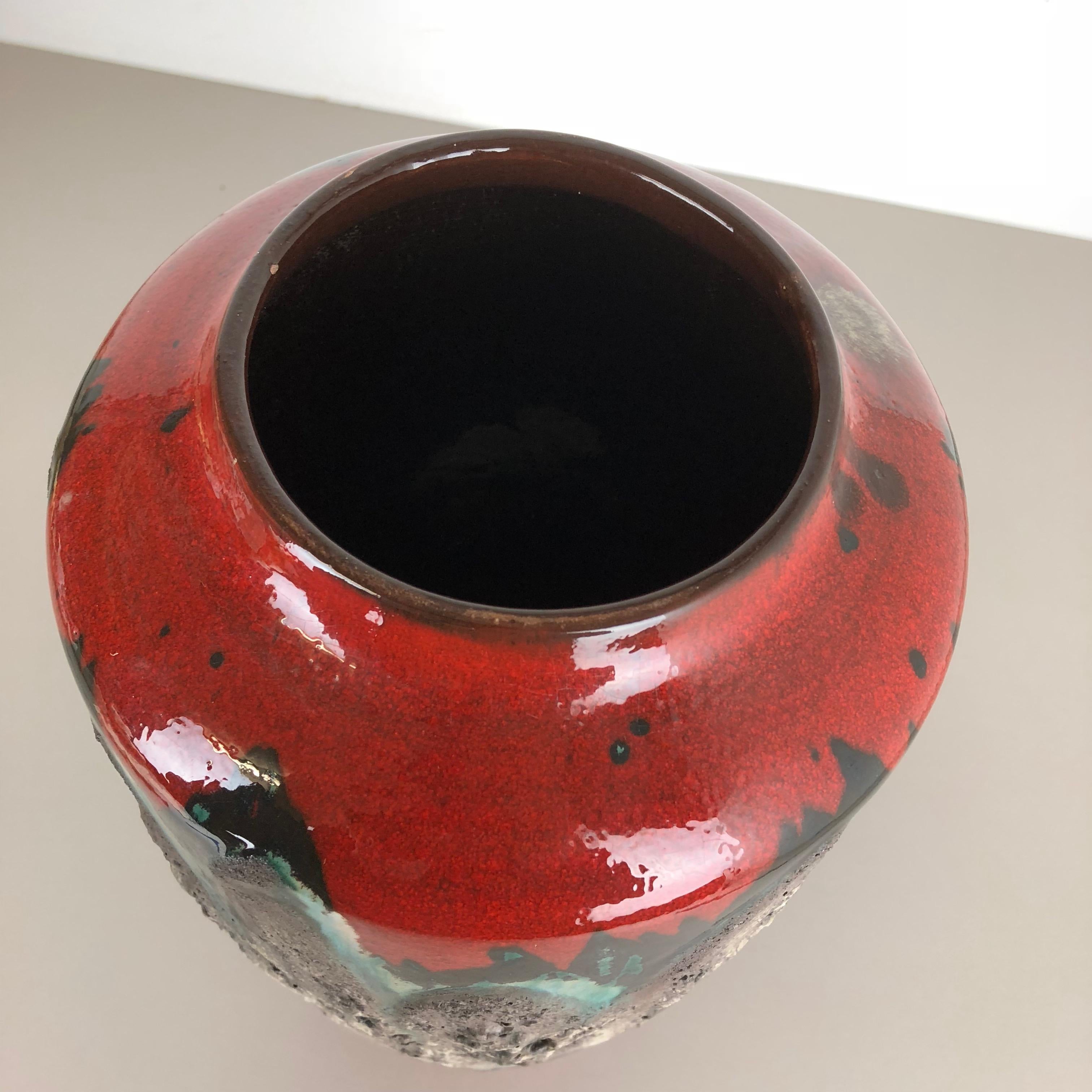 Large Pottery super Fat Lava Multi-Color 517-45 Vase Made by Scheurich, 1970s 4
