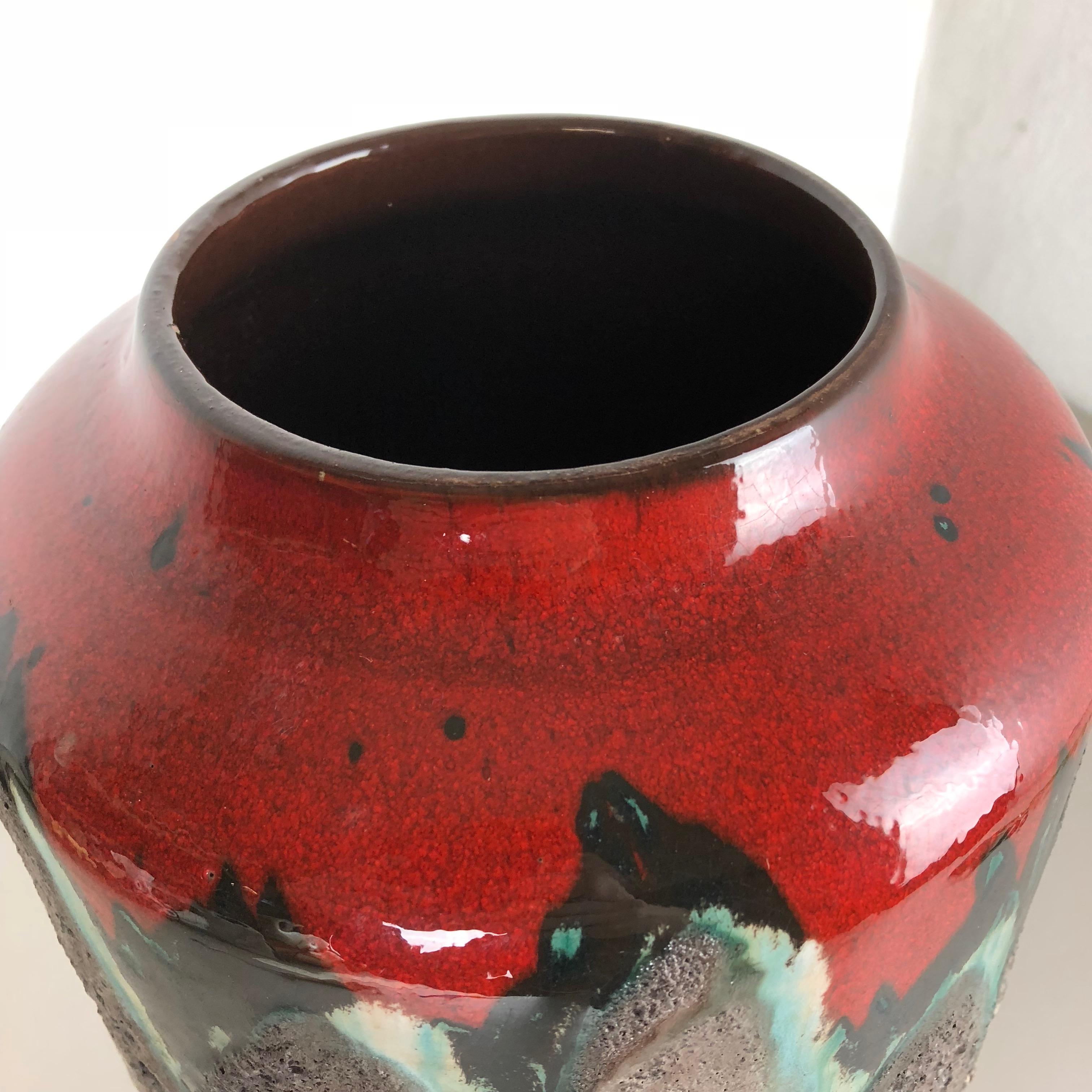 Large Pottery super Fat Lava Multi-Color 517-45 Vase Made by Scheurich, 1970s 6
