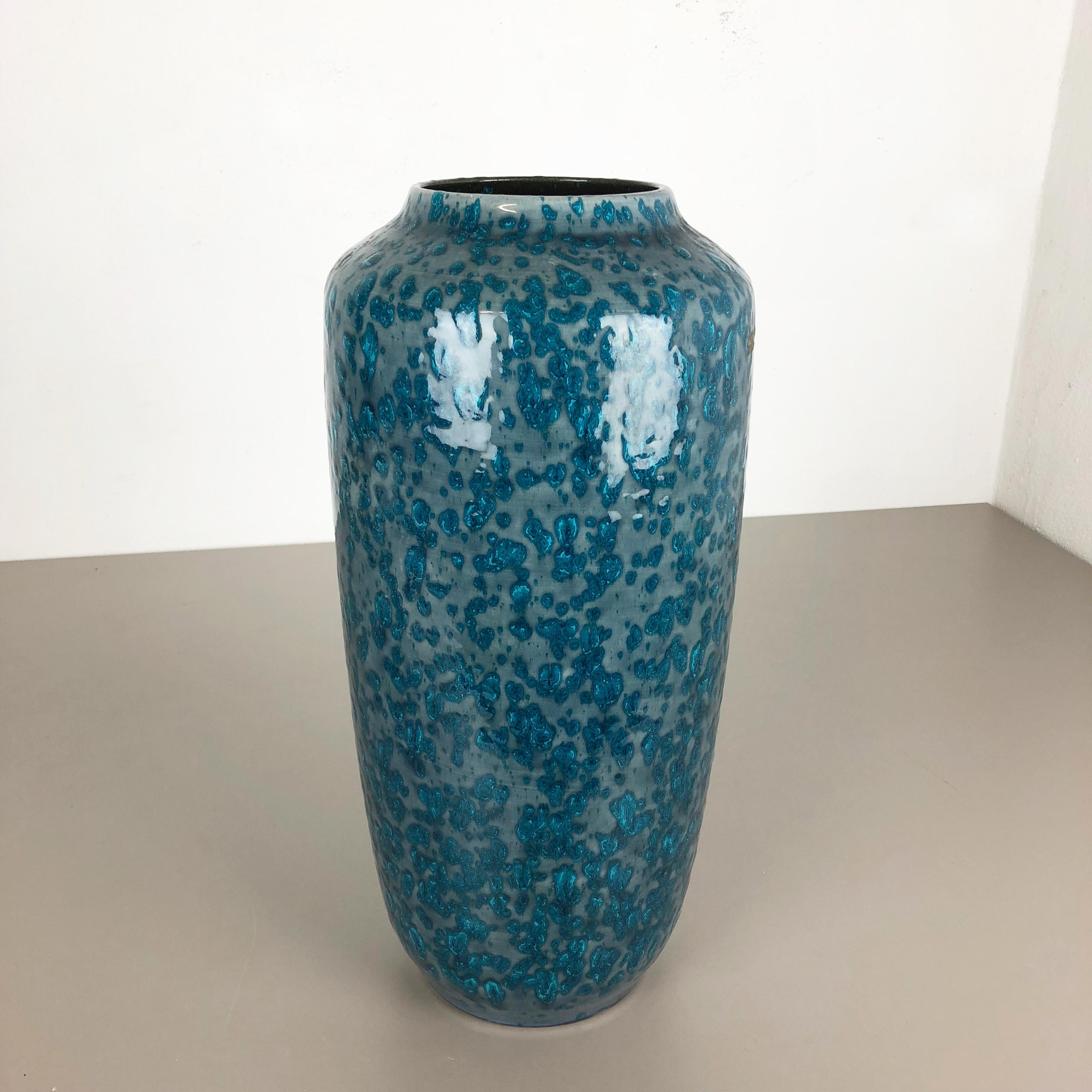 Mid-Century Modern Large Pottery Super Fat Lava Multi-Color 517-45 Vase Made by Scheurich, 1970s