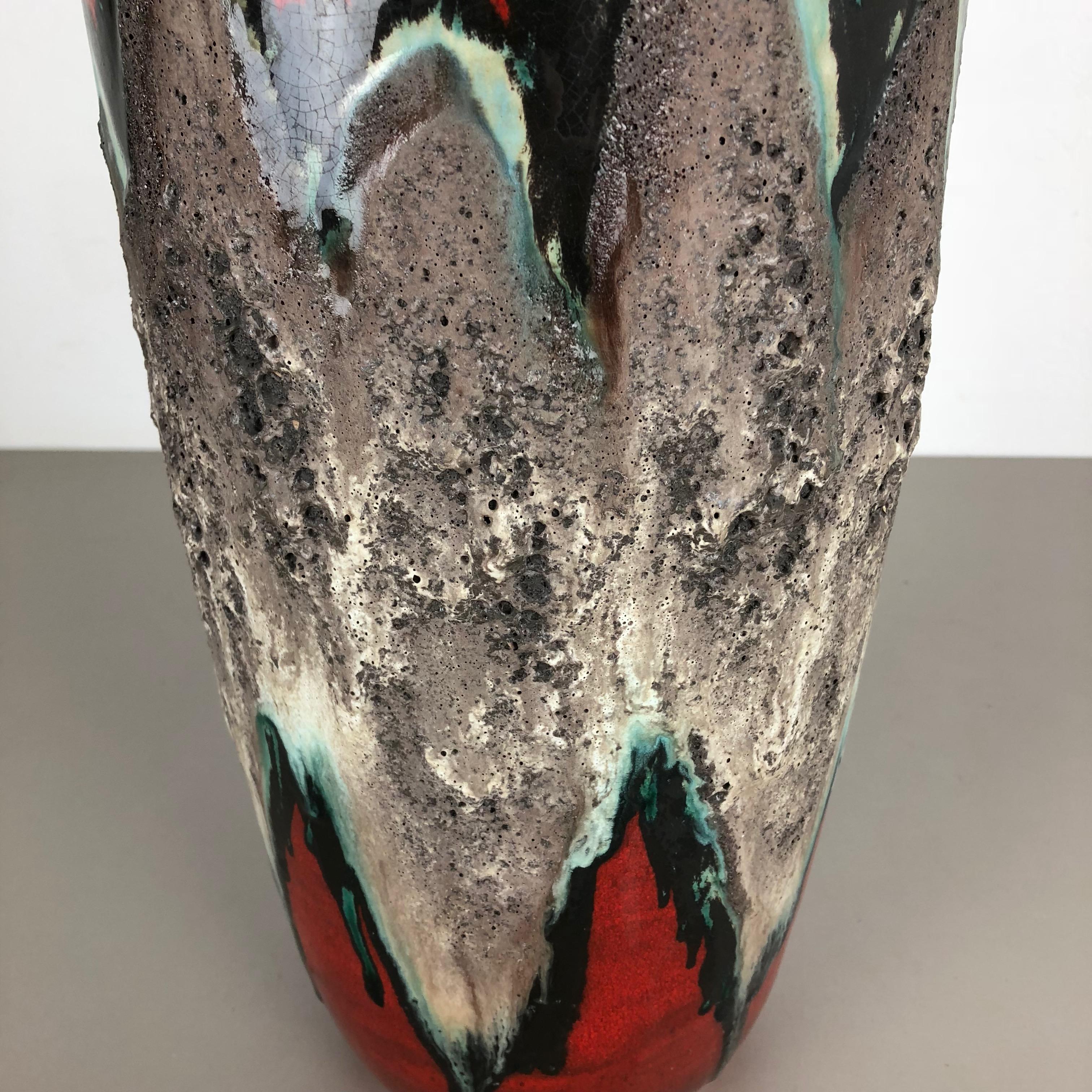 Large Pottery super Fat Lava Multi-Color 517-45 Vase Made by Scheurich, 1970s In Good Condition In Kirchlengern, DE