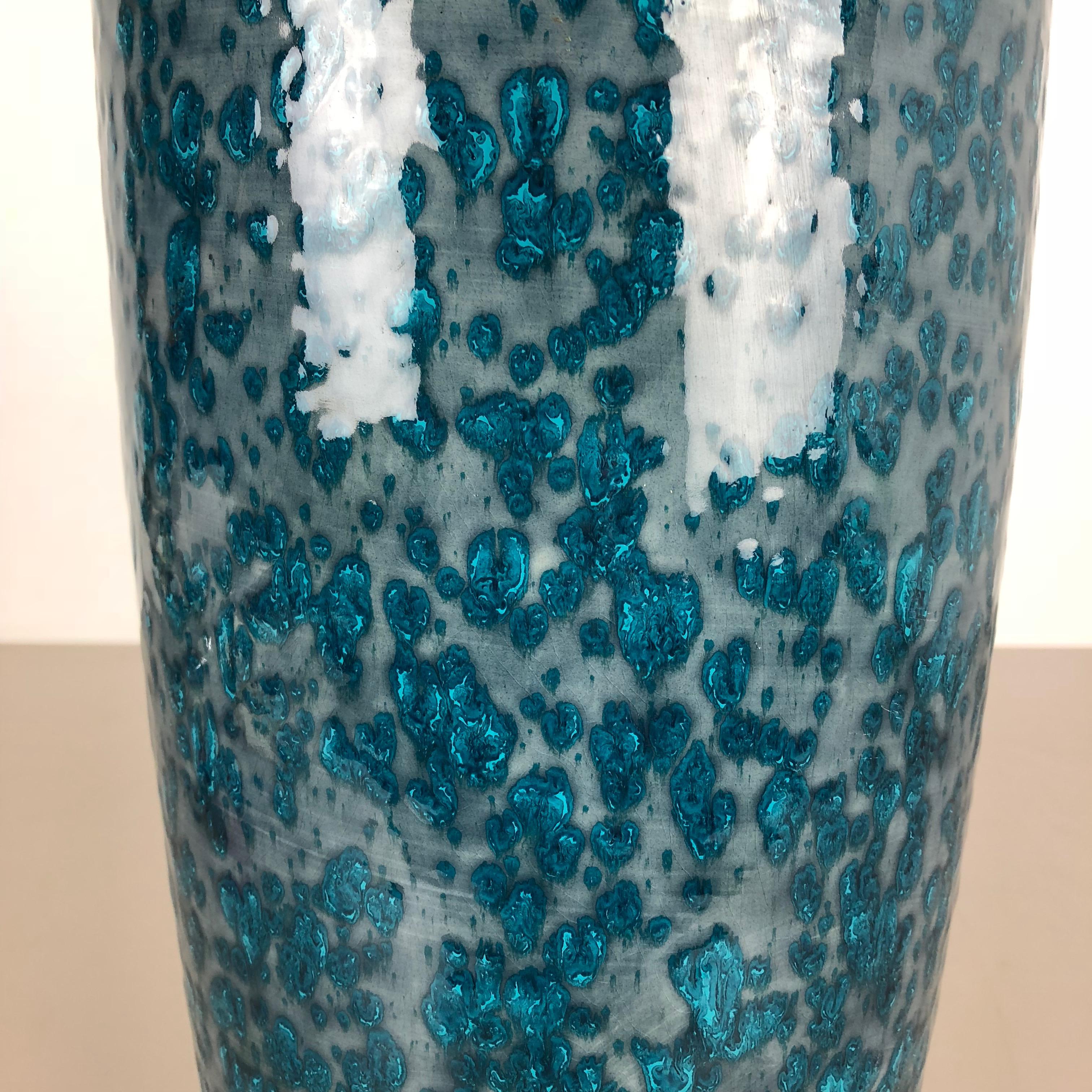 German Large Pottery Super Fat Lava Multi-Color 517-45 Vase Made by Scheurich, 1970s For Sale