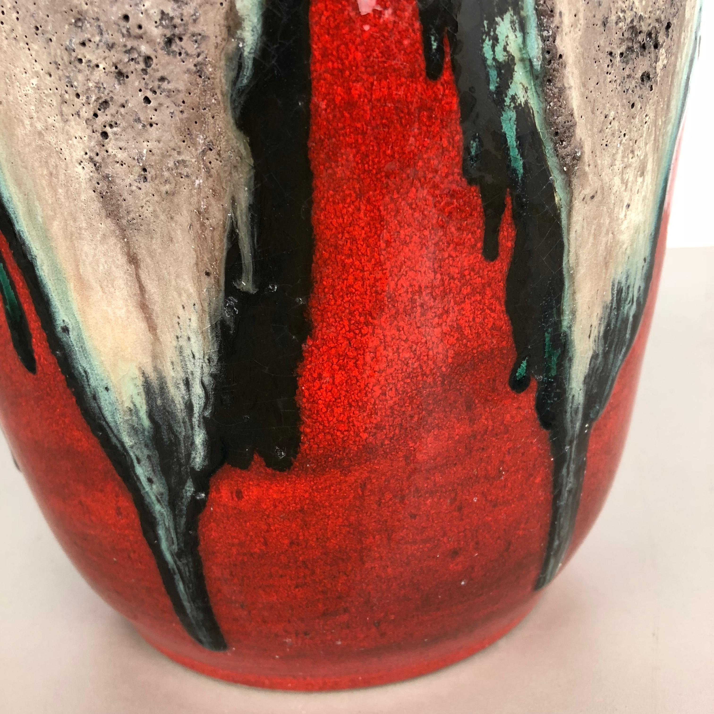 20th Century Large Pottery super Fat Lava Multi-Color 517-45 Vase Made by Scheurich, 1970s