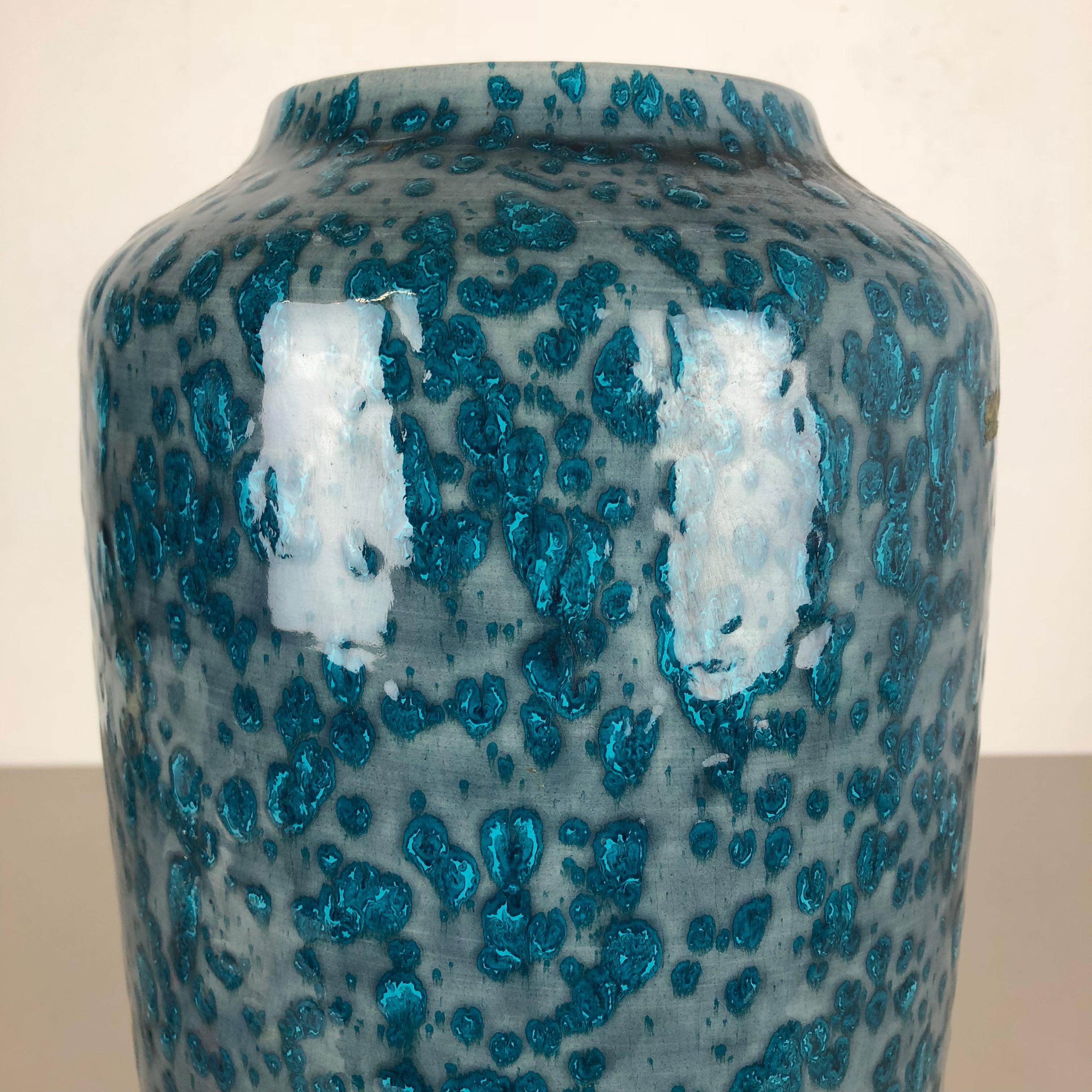 20th Century Large Pottery Super Fat Lava Multi-Color 517-45 Vase Made by Scheurich, 1970s