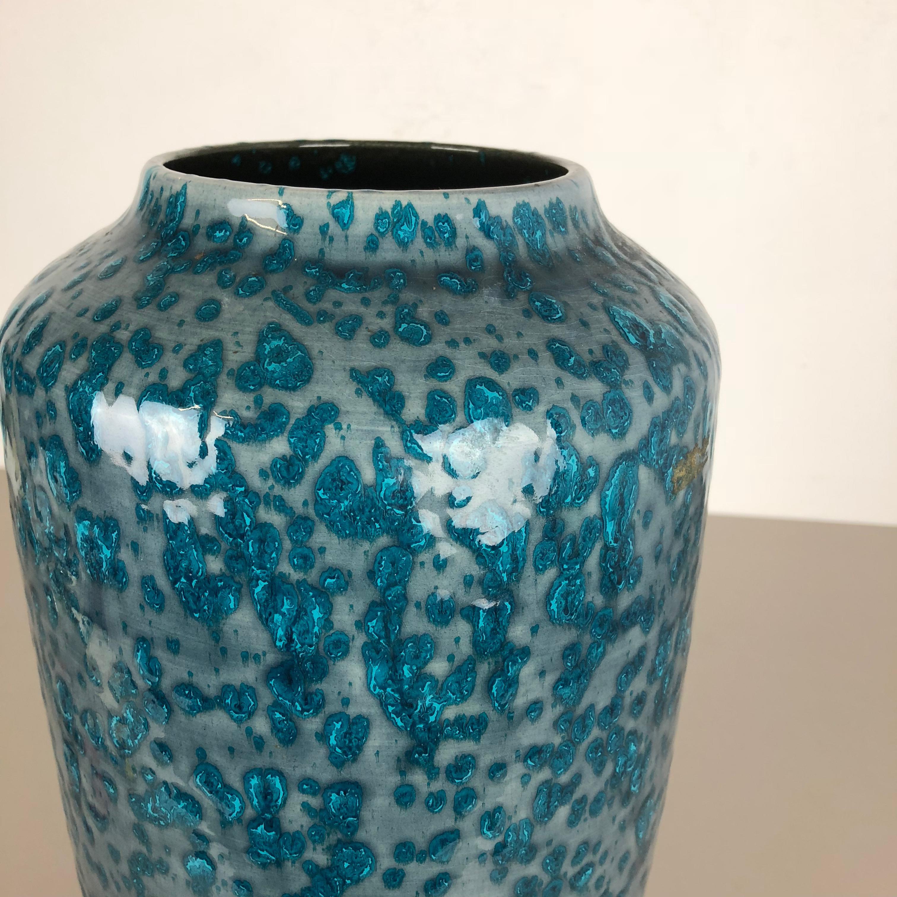 Ceramic Large Pottery Super Fat Lava Multi-Color 517-45 Vase Made by Scheurich, 1970s