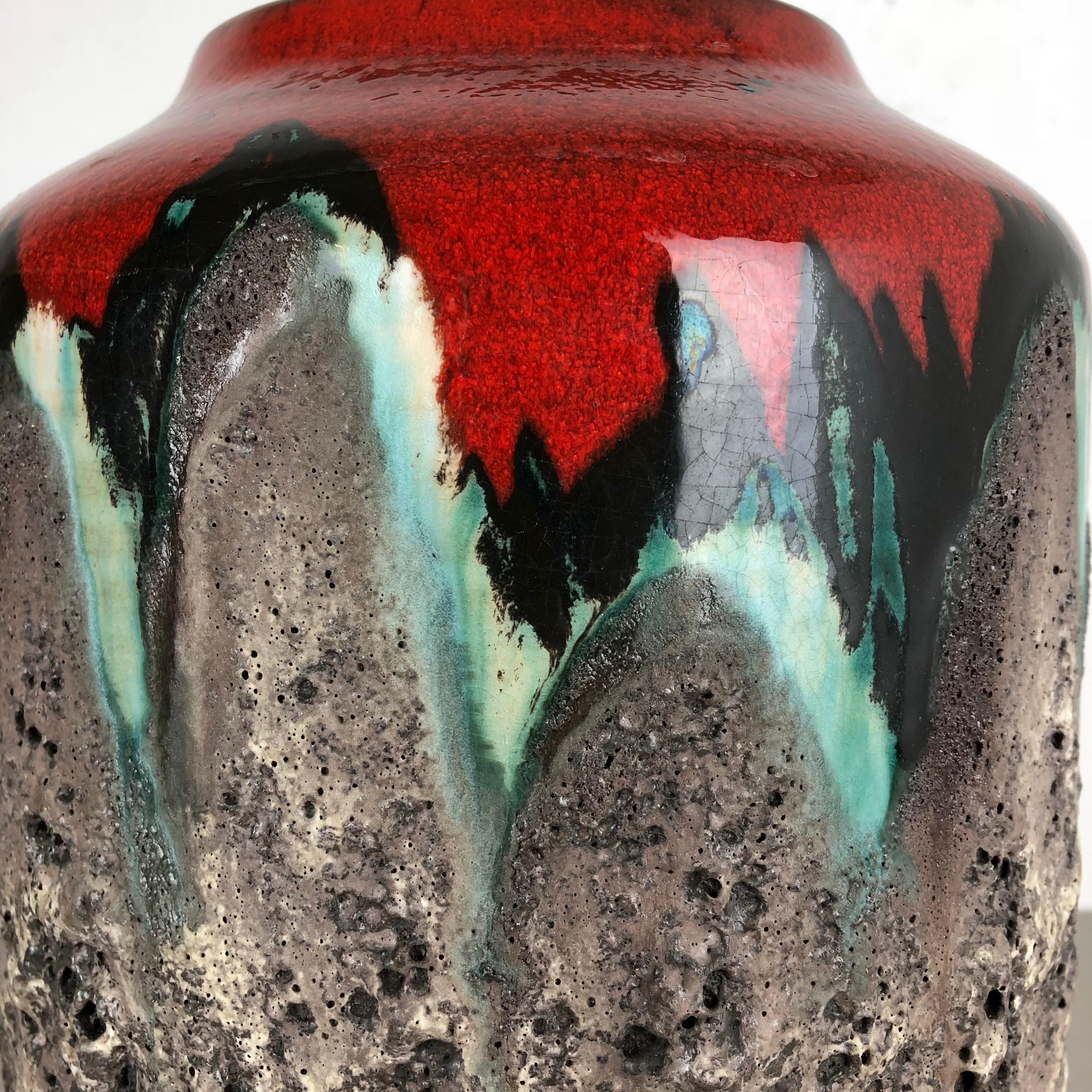 Large Pottery super Fat Lava Multi-Color 517-45 Vase Made by Scheurich, 1970s 1