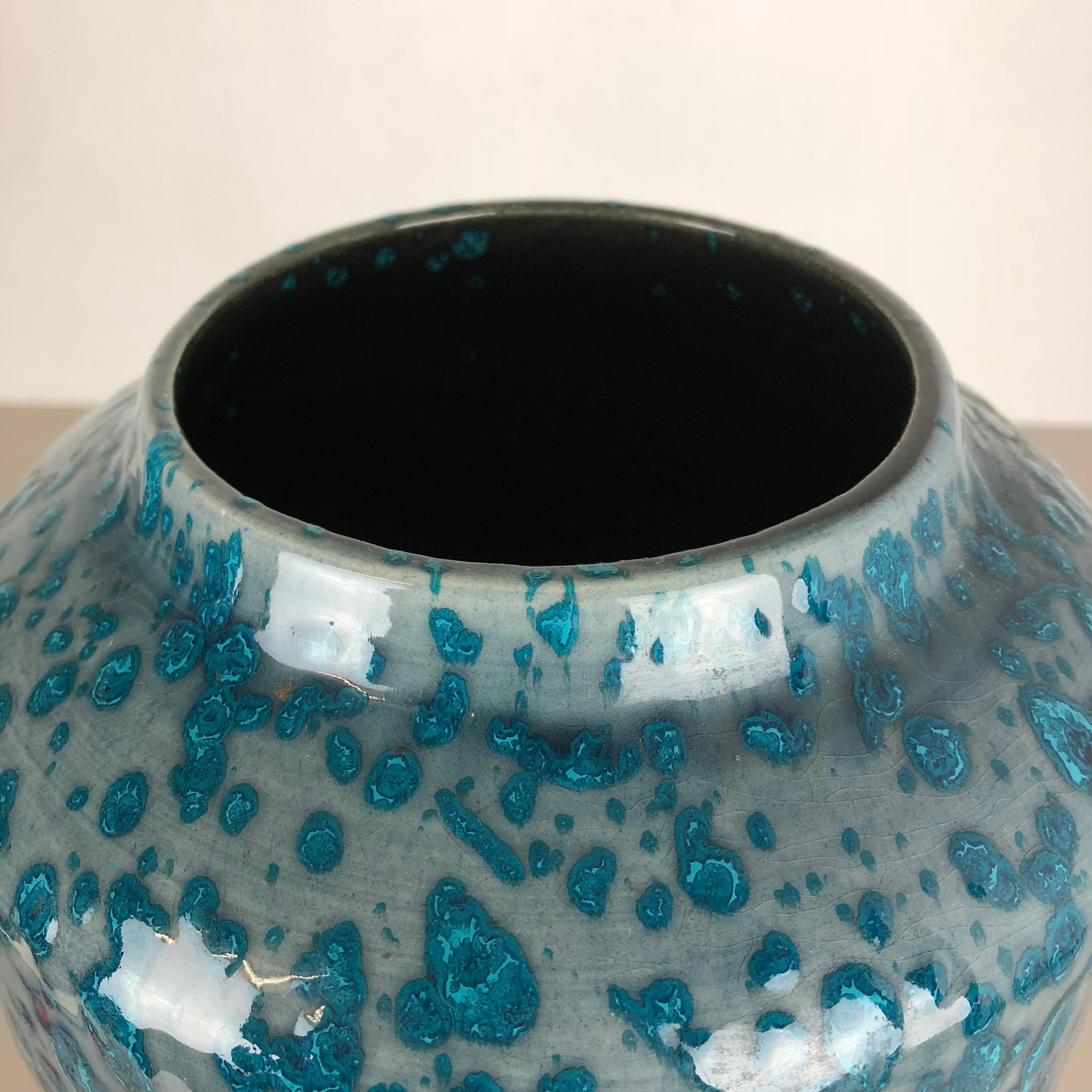 Large Pottery Super Fat Lava Multi-Color 517-45 Vase Made by Scheurich, 1970s 1
