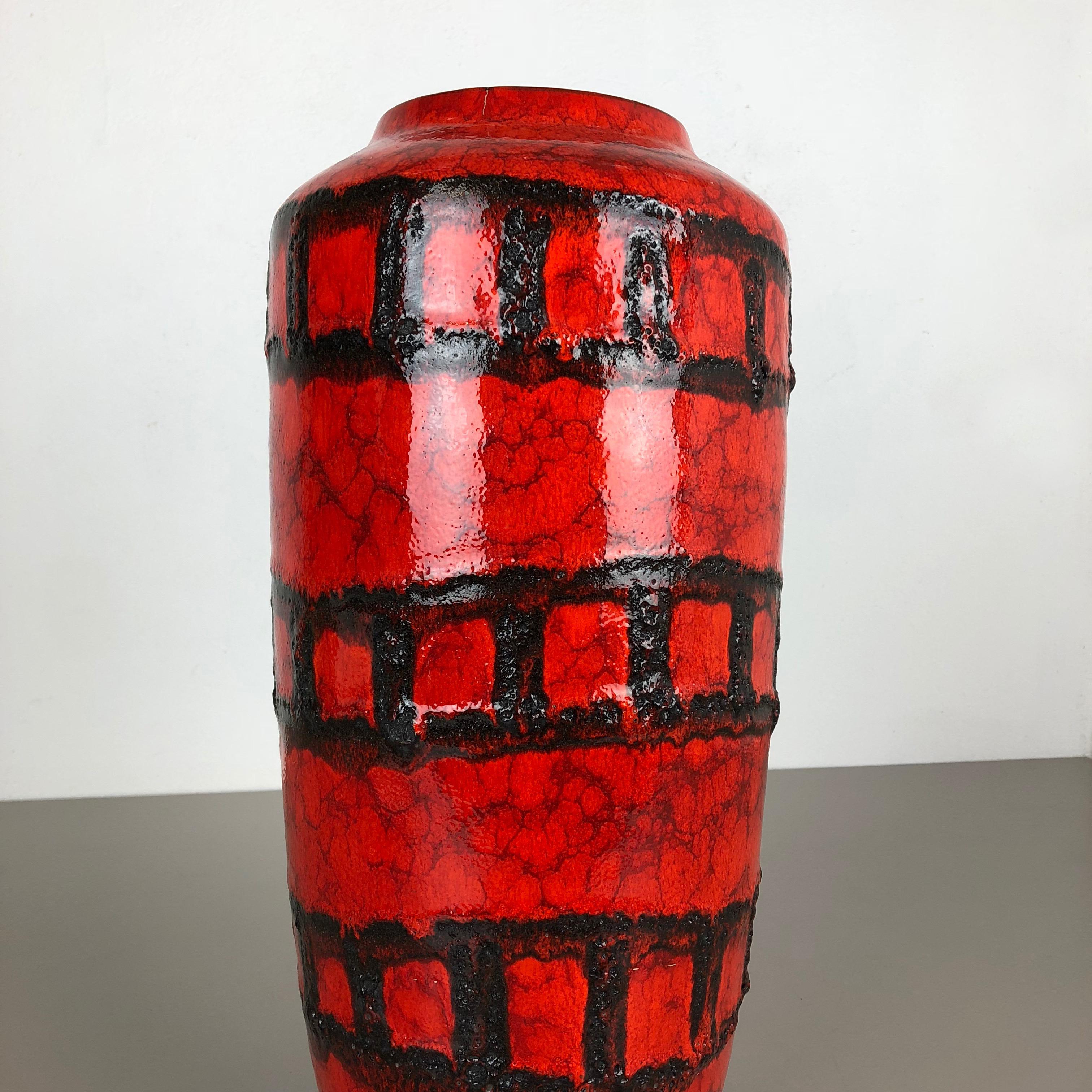 Large Pottery Super Fat Lava Multi-Color 517-45 Vase Made by Scheurich, 1970s 2