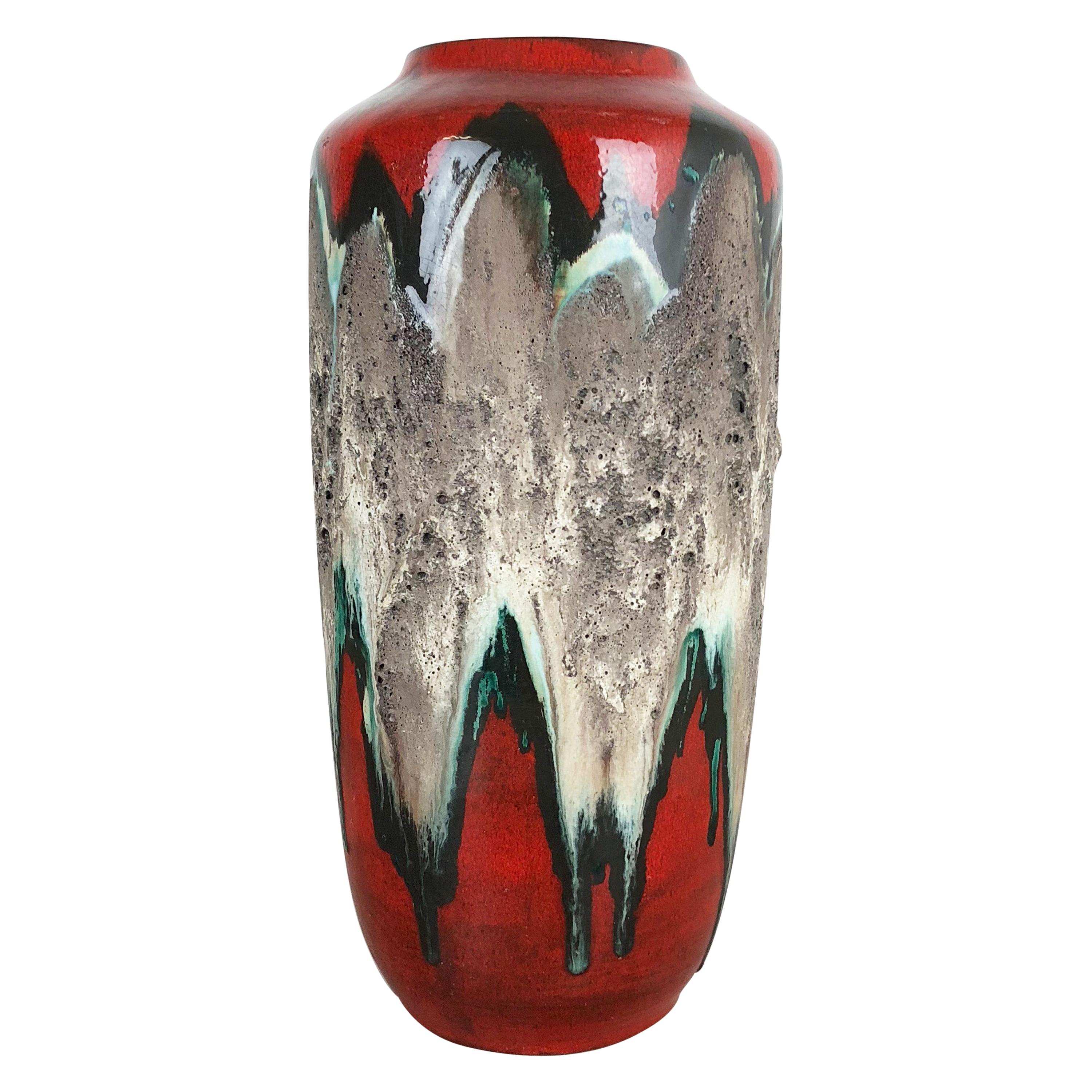 Large Pottery super Fat Lava Multi-Color 517-45 Vase Made by Scheurich, 1970s