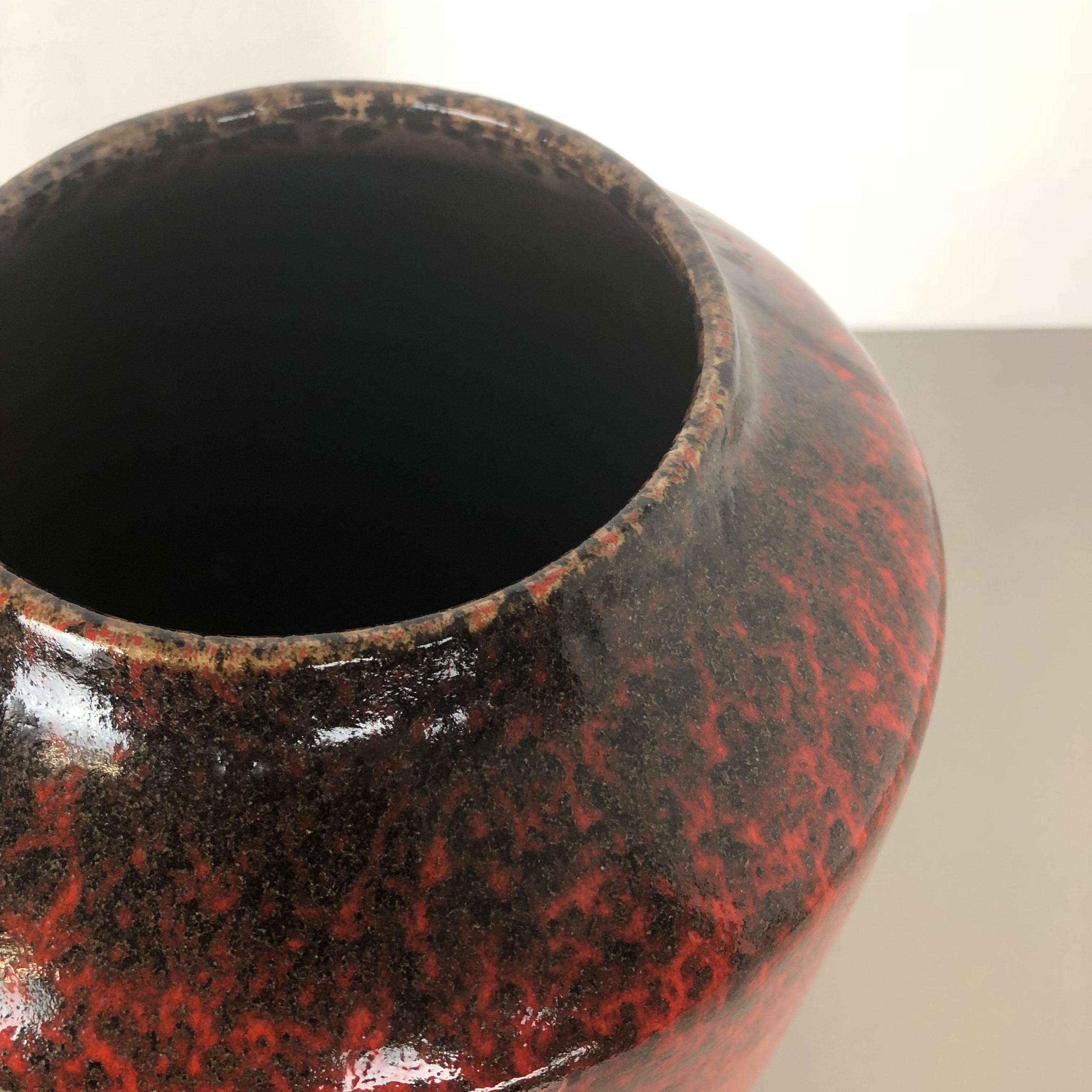 Large Pottery Super Fat Lava Multi-Color 517-45 Vase Scheurich WGP, 1970s For Sale 3