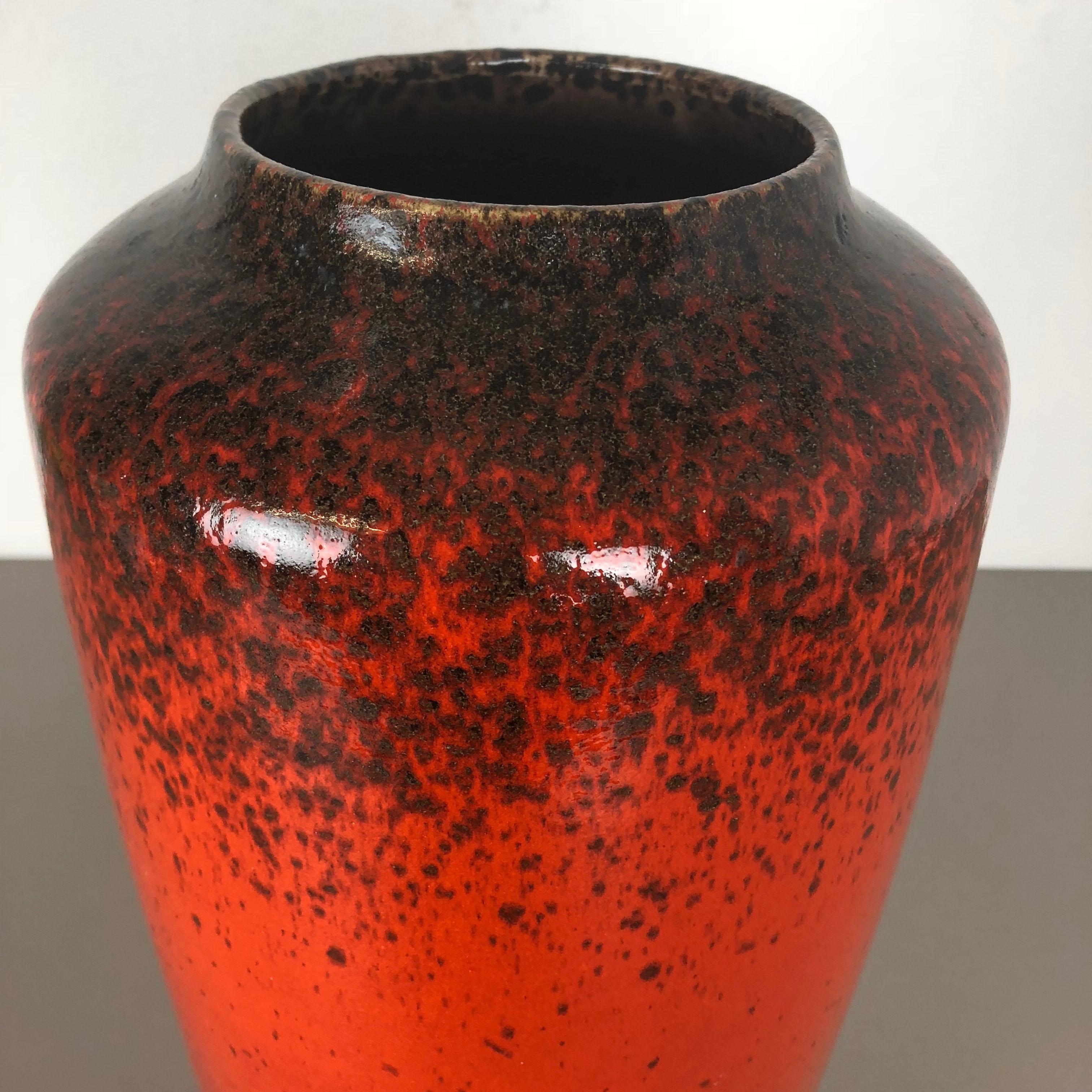 Large Pottery Super Fat Lava Multi-Color 517-45 Vase Scheurich WGP, 1970s For Sale 1