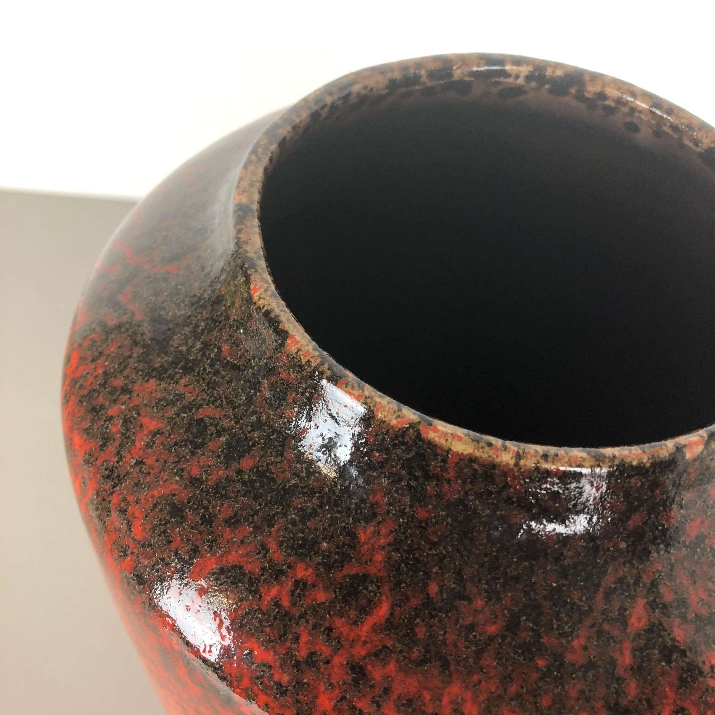 Large Pottery Super Fat Lava Multi-Color 517-45 Vase Scheurich WGP, 1970s For Sale 2