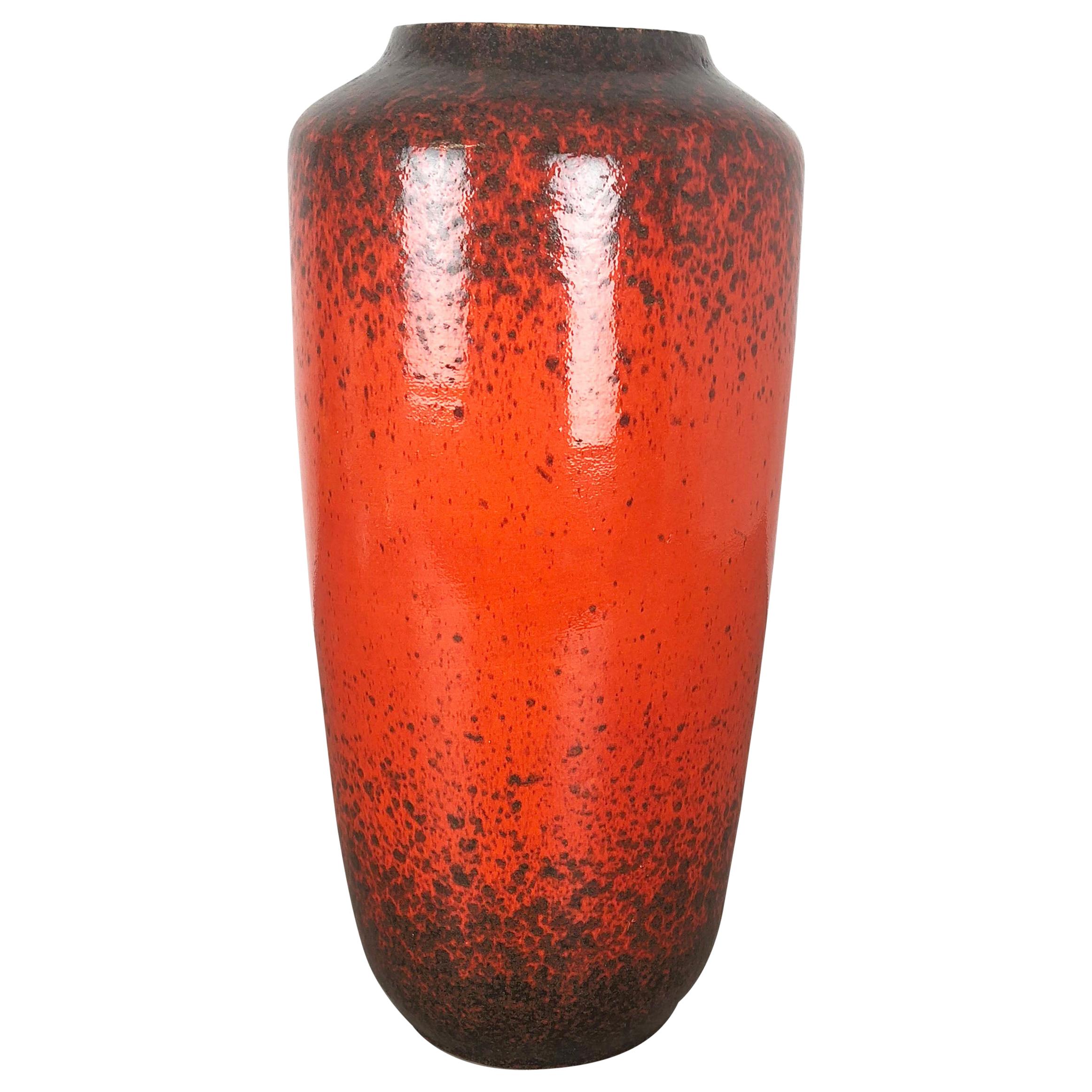 Large Pottery Super Fat Lava Multi-Color 517-45 Vase Scheurich WGP, 1970s