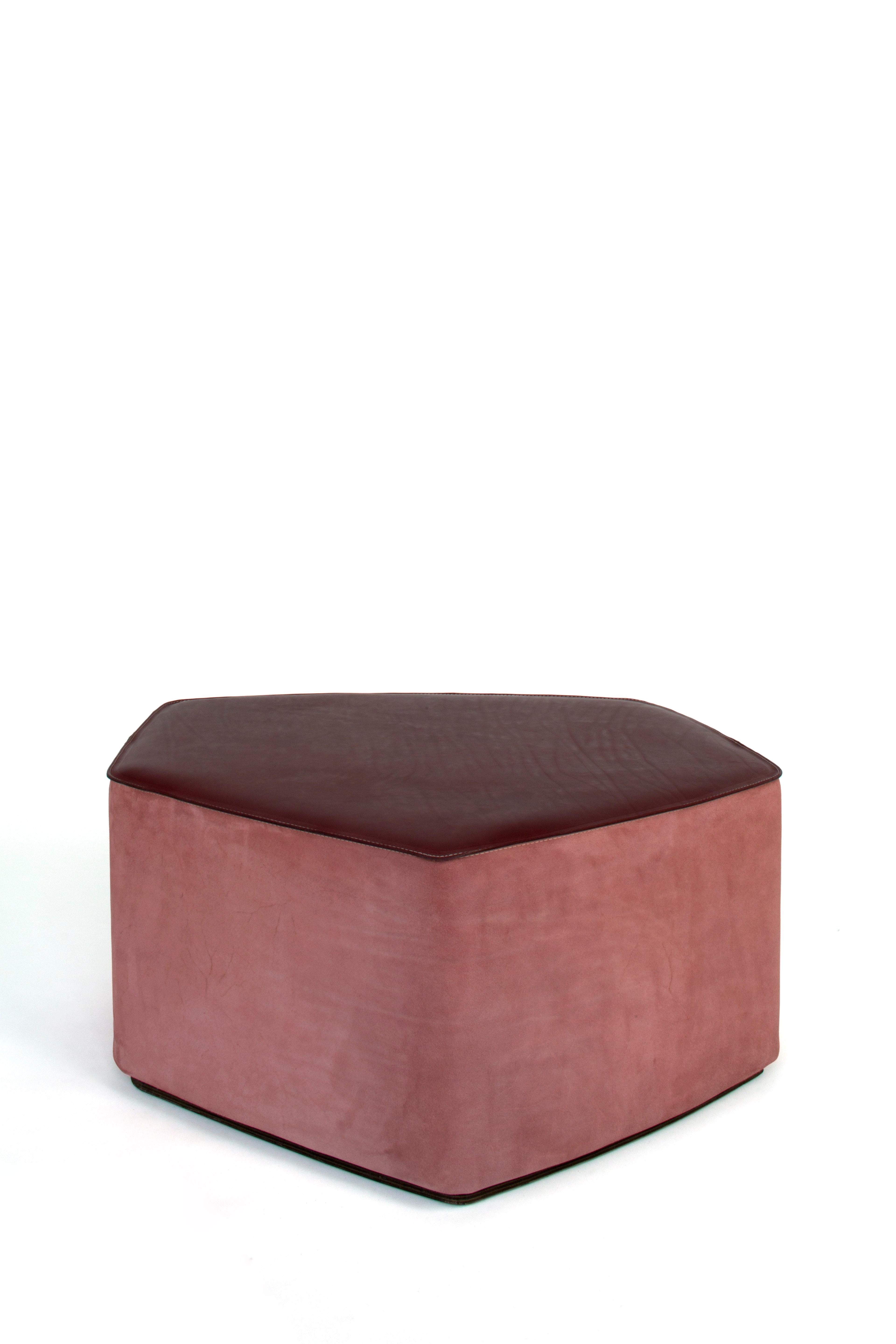 Large Pouf! Leather Stool by Nestor Perkal For Sale 7