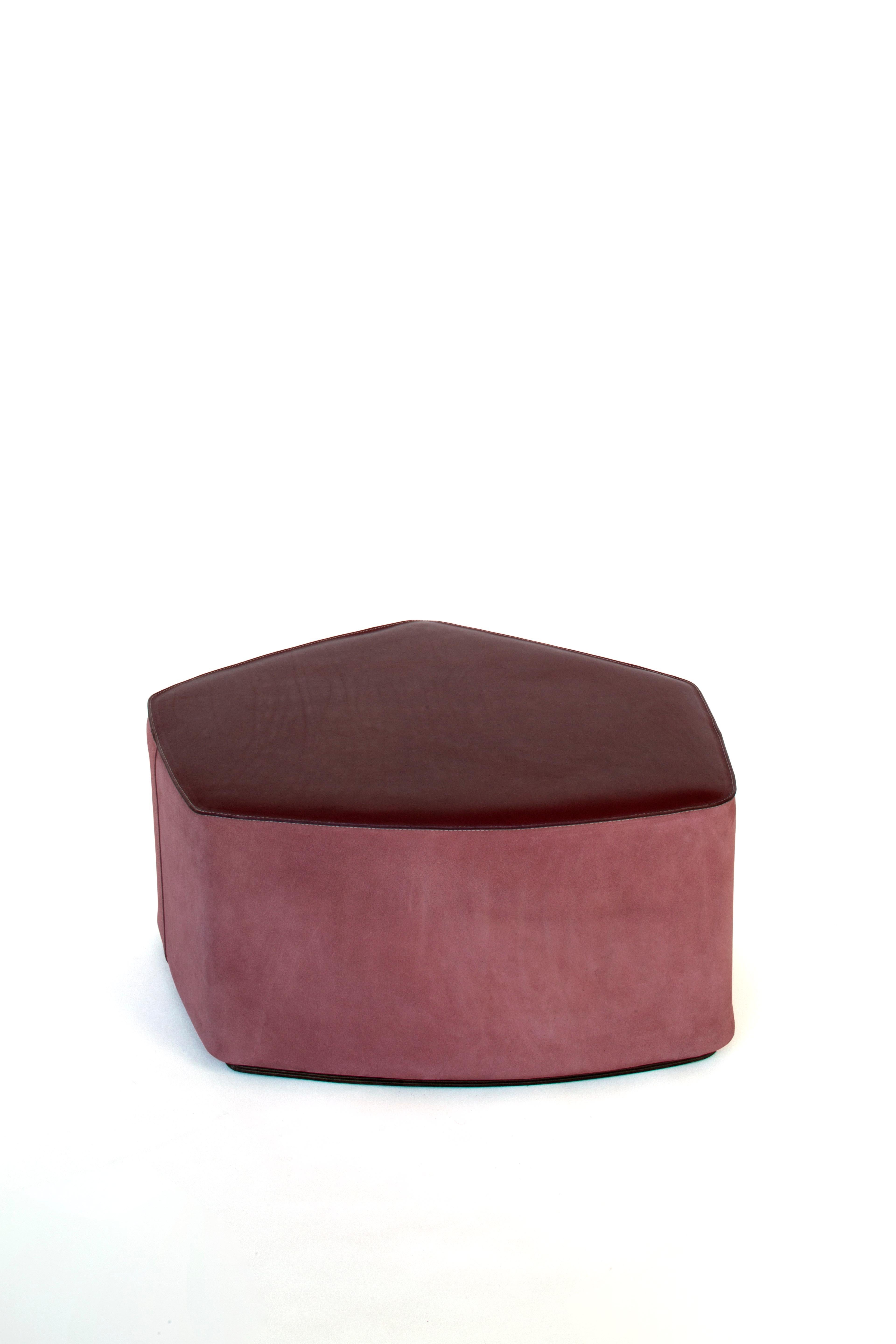Large Pouf! Leather Stool by Nestor Perkal For Sale 9