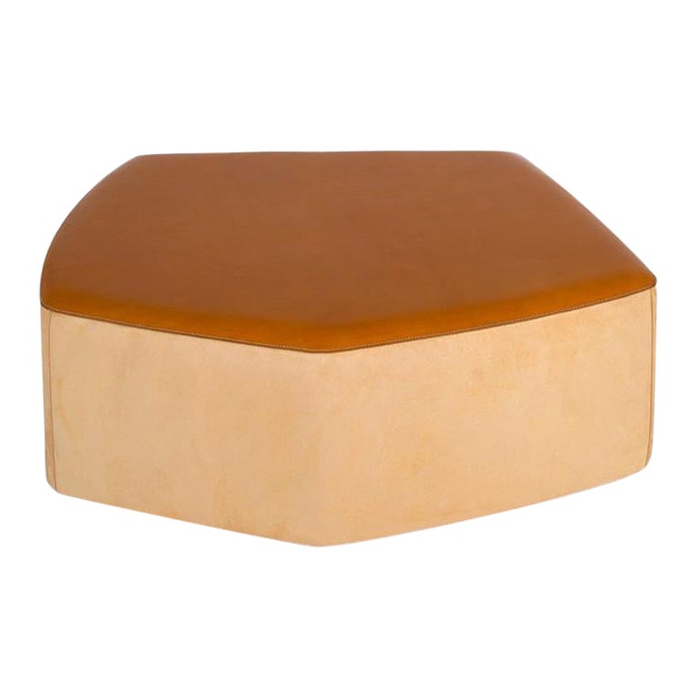 Pouf grande! Sgabello in pelle di Nestor Perkal in vendita
