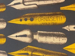 Large Pouf Ottoman 1950 by Fornasetti, Italy, Wheels Mid Century XXL Fabric