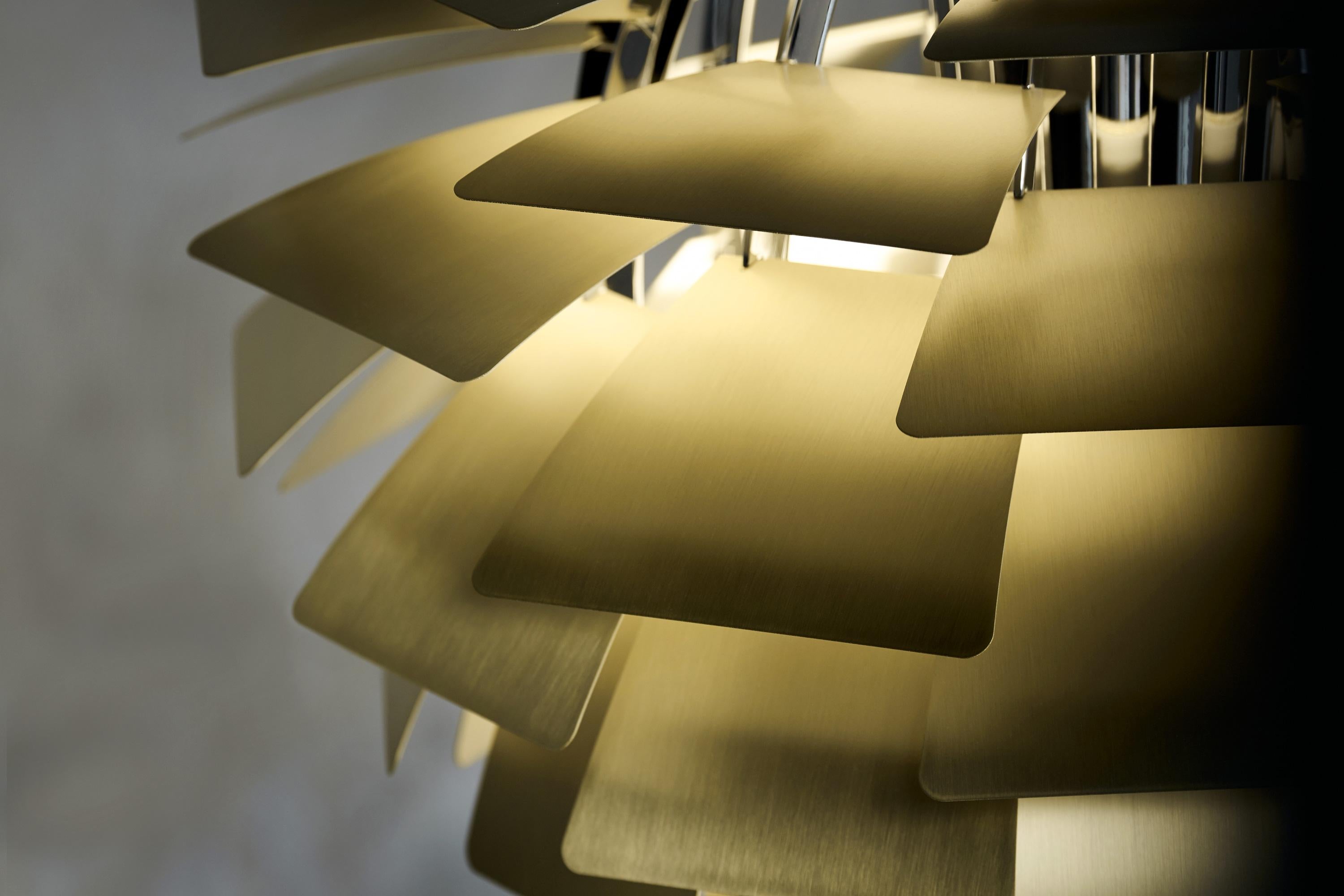Contemporary Large Poul Henningsen 'PH Artichoke' Brass Chandelier for Louis Poulsen For Sale