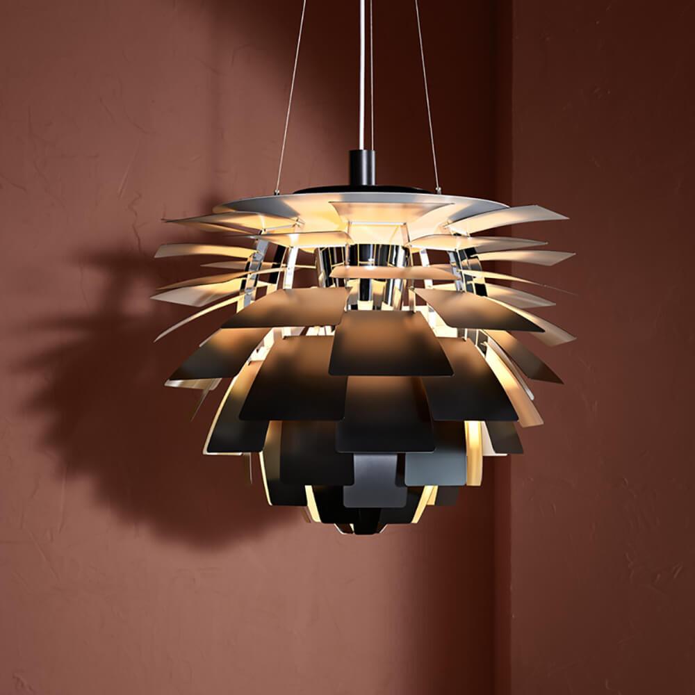 Painted Large Poul Henningsen 'PH Artichoke' Chandelier for Louis Poulsen in Black For Sale