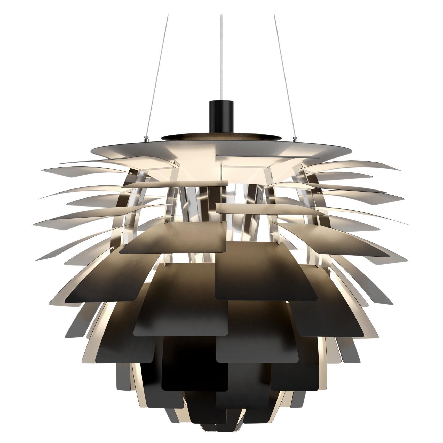 Grande lampadario Poul Henningsen 'PH Artichoke' per Louis Poulsen in nero