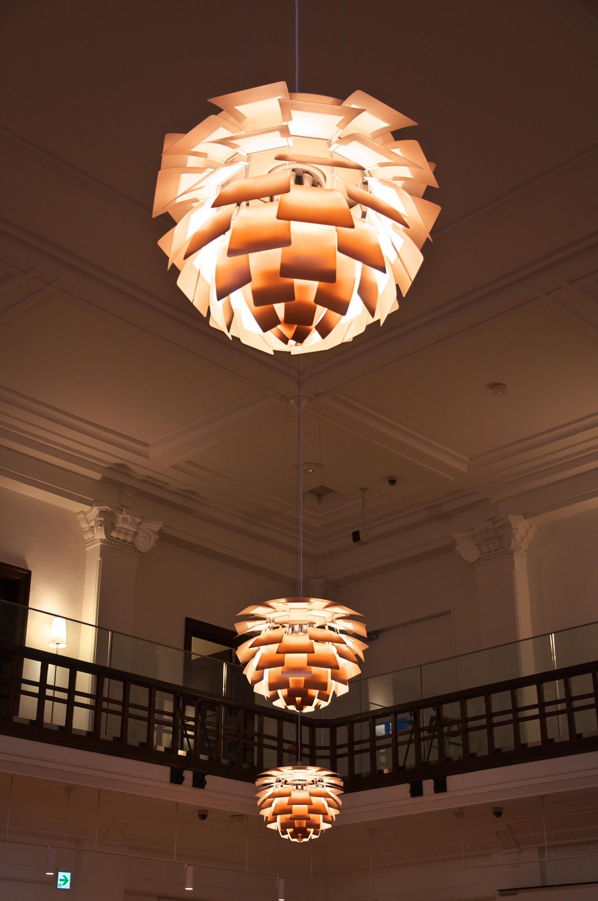 Large Poul Henningsen 'PH Artichoke' Copper Chandelier for Louis Poulsen In New Condition For Sale In Glendale, CA