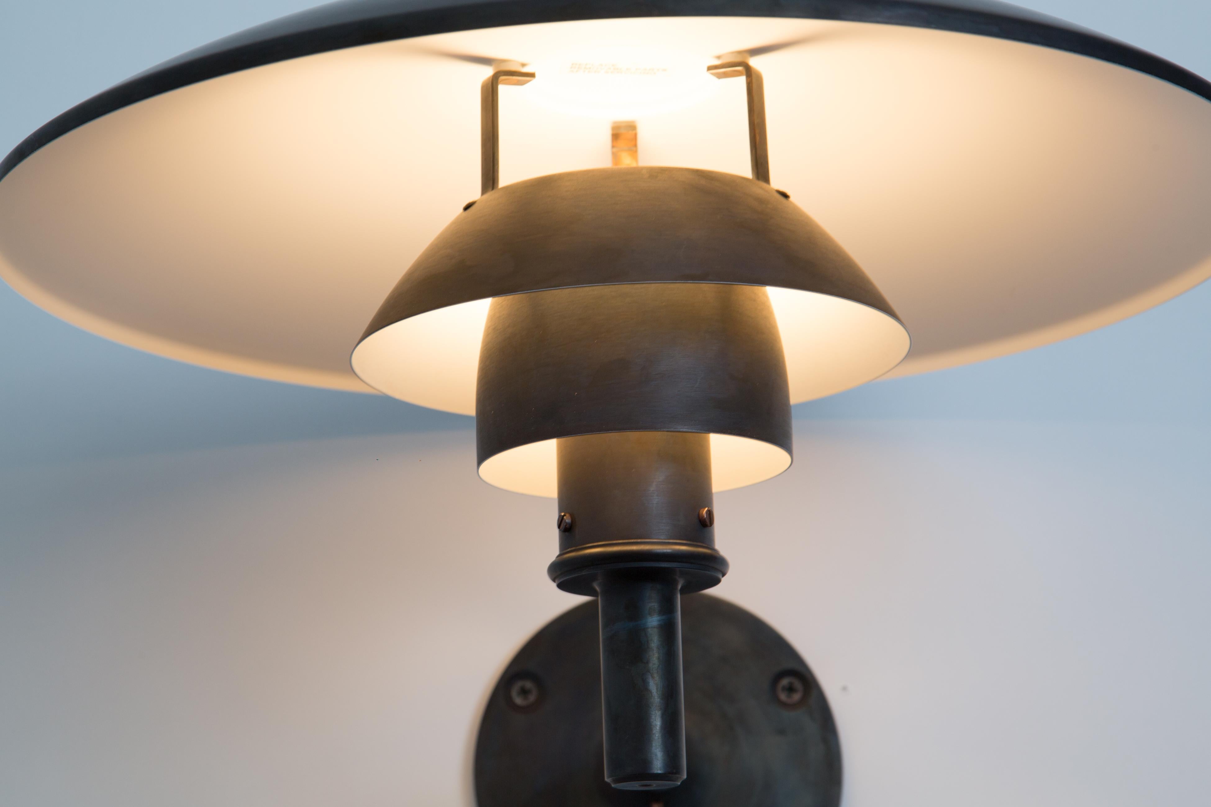 Copper Large Poul Henningsen 'PH Wall' Brown Patinated Outdoor Lamp for Louis Poulsen For Sale