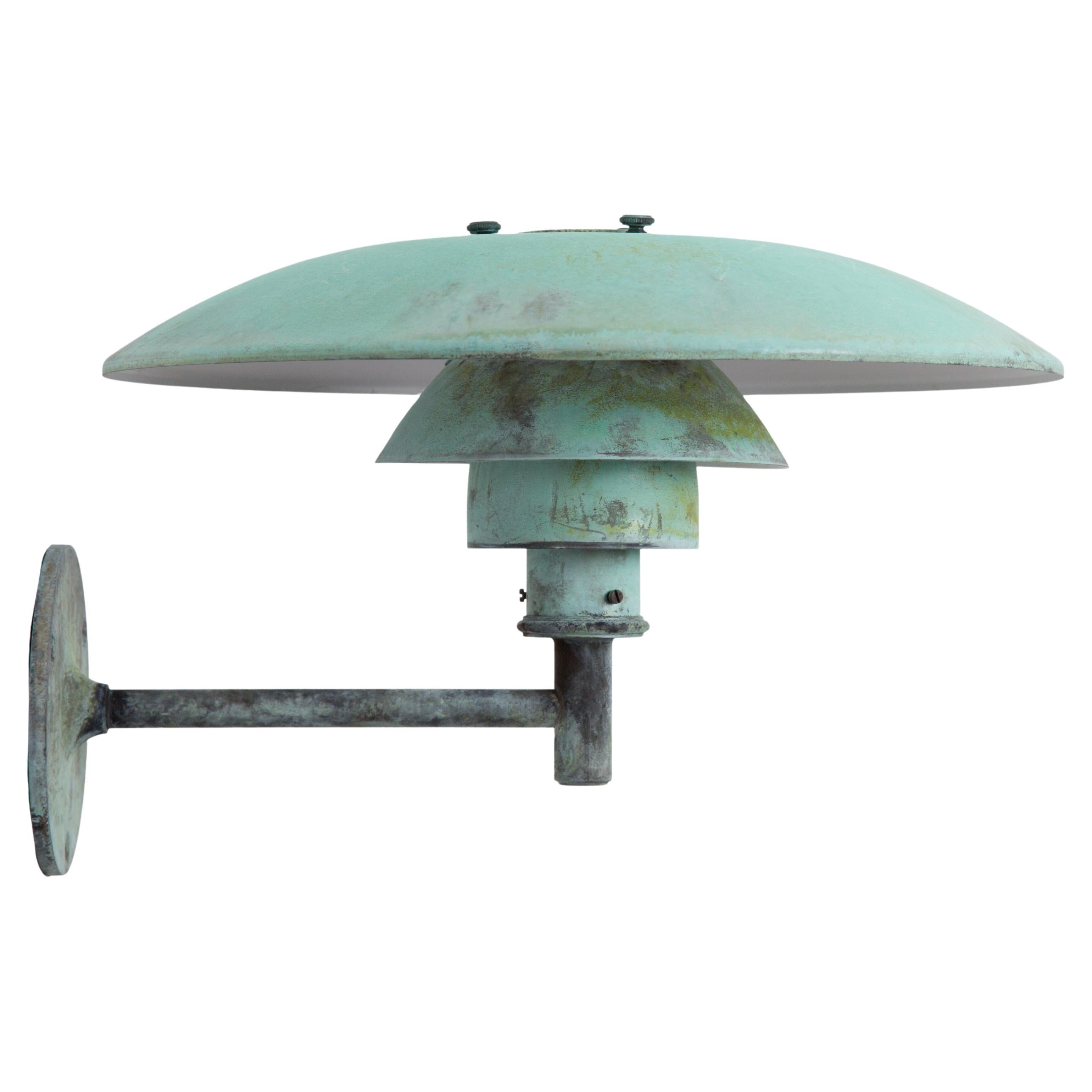 Large Poul Henningsen 'Ph Wall' Darkly Patinated Outdoor Lamp for Louis Poulsen For Sale 5