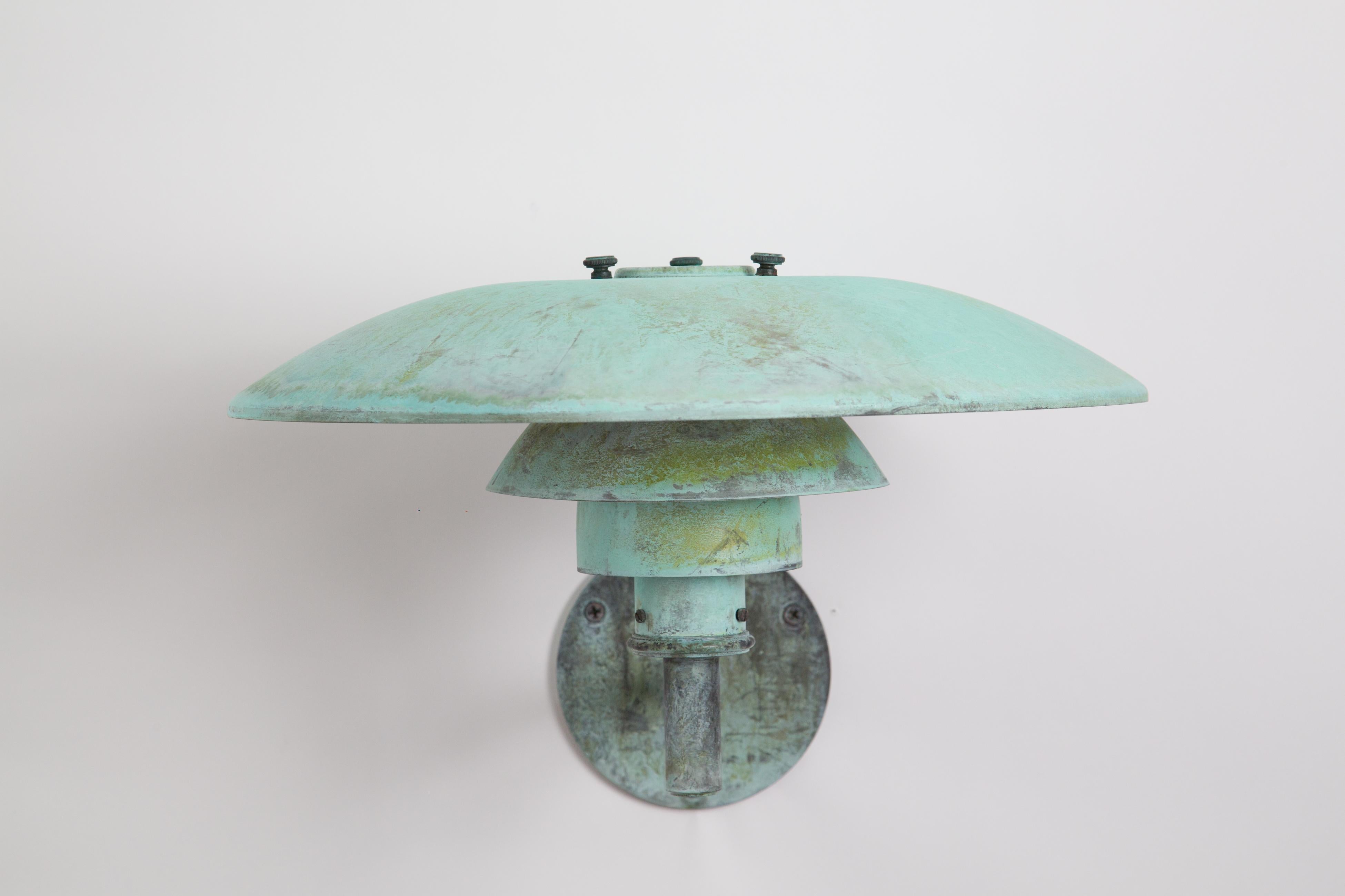 Large Poul Henningsen 'Ph Wall' Darkly Patinated Outdoor Lamp for Louis Poulsen For Sale 6