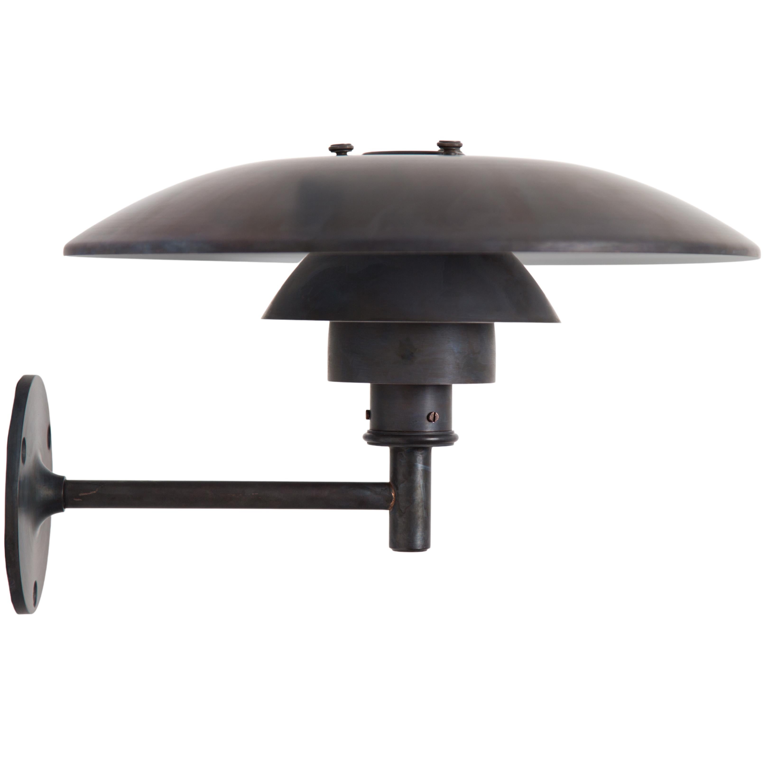 Large Poul Henningsen 'Ph Wall' Darkly Patinated Outdoor Lamp for Louis Poulsen For Sale 9