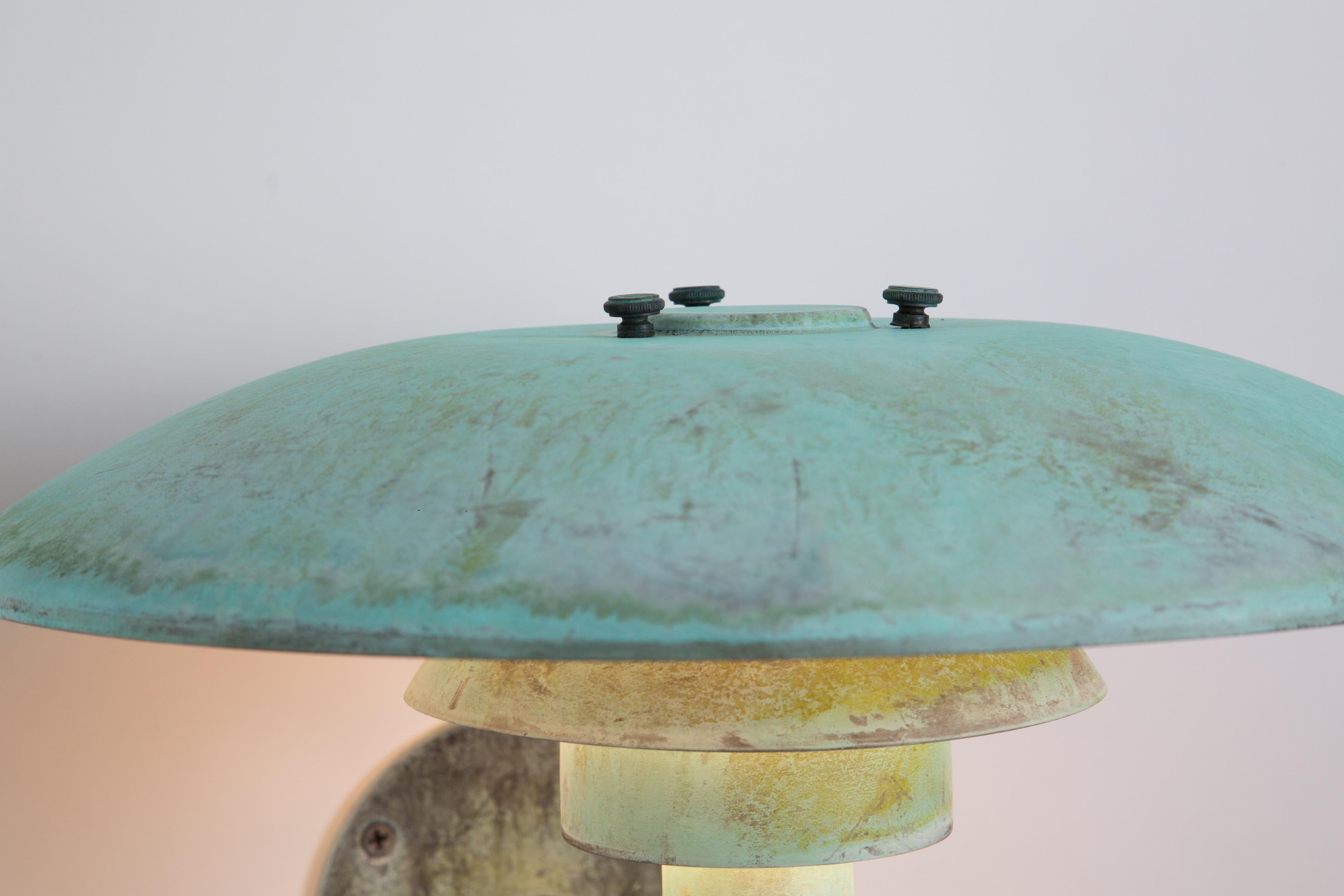 Large Poul Henningsen 'PH Wall' Outdoor Lamp for Louis Poulsen in Verdigris For Sale 6