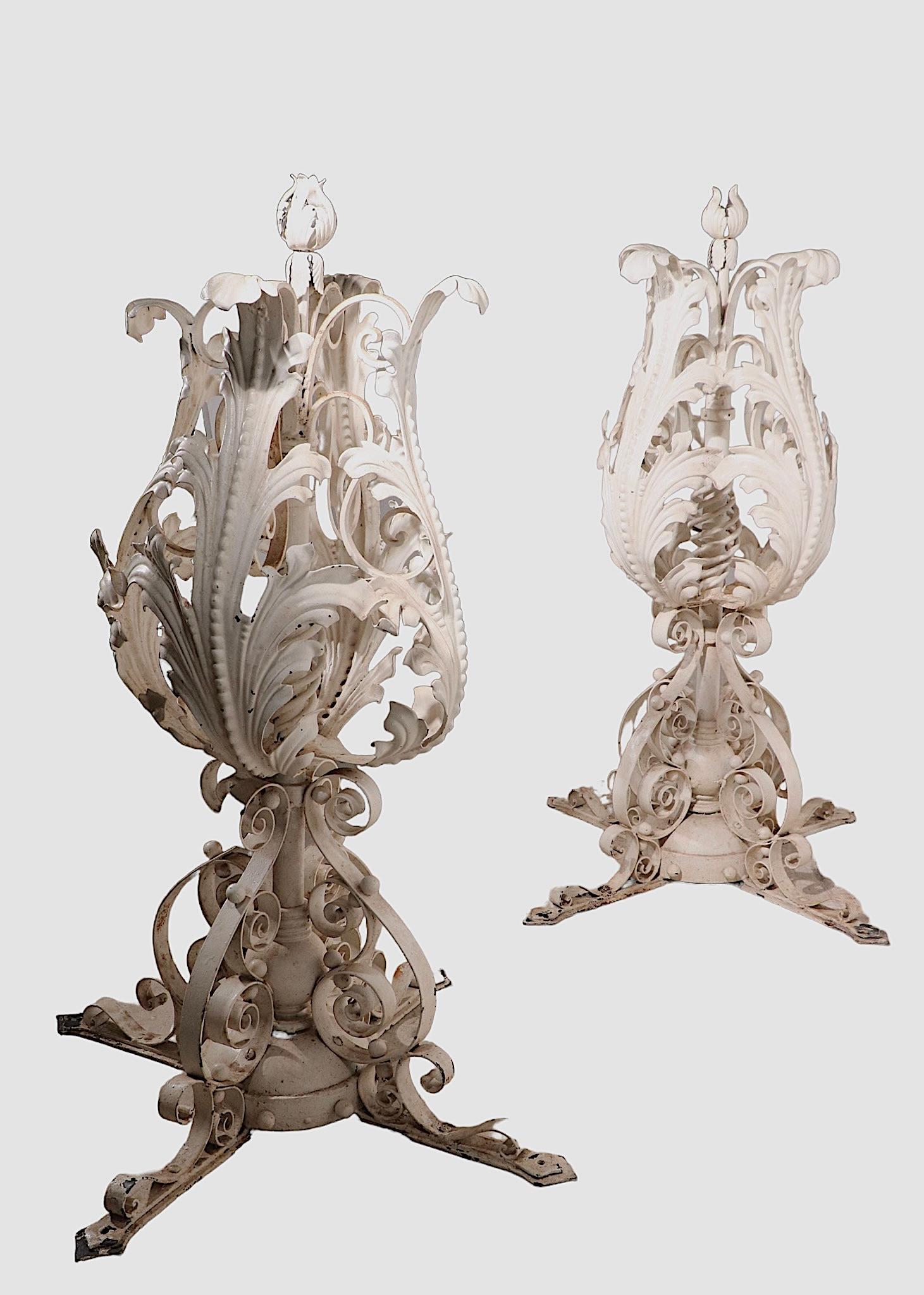  Large Pr. Wrought Iron Finials English  19th C. For Sale 9