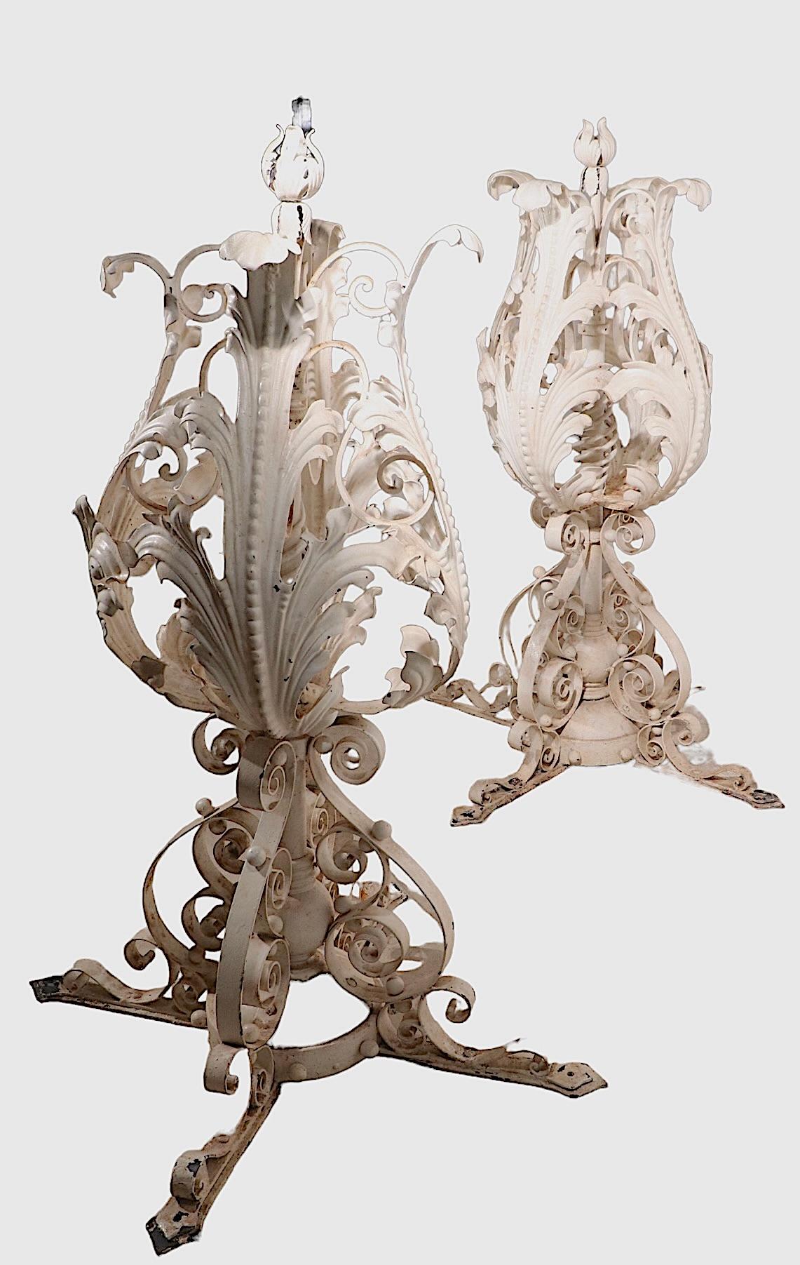  Large Pr. Wrought Iron Finials English  19th C. For Sale 10