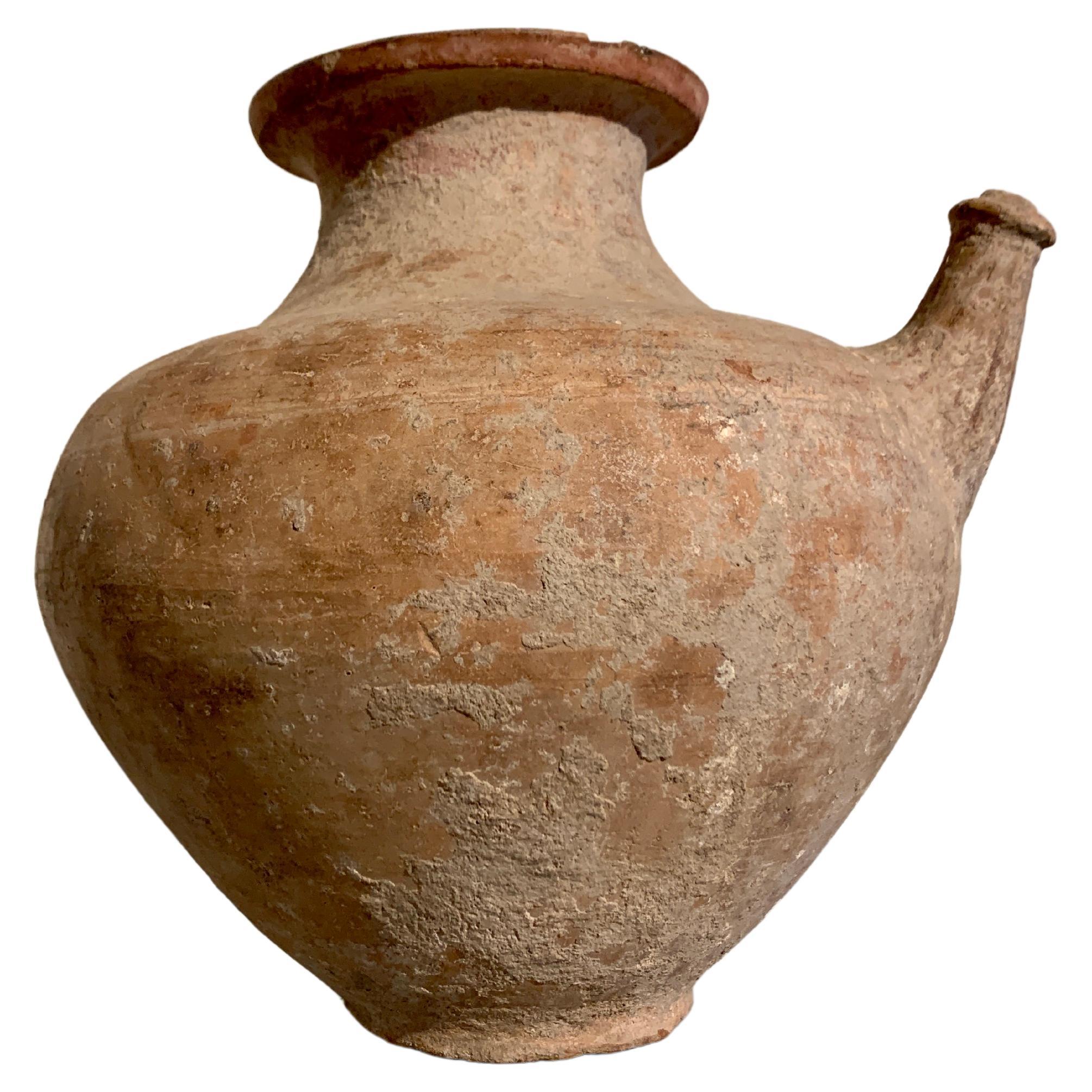 Large Pre-Khmer Pottery Pouring Vessel, Kendi, 6th - 8th Century, Cambodia For Sale