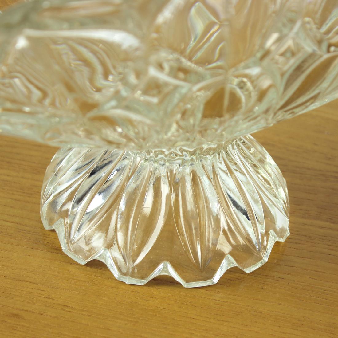 Large Pressed Glass Bowl, Tulip Collection Hermanowa Hut, 1957 For Sale 2