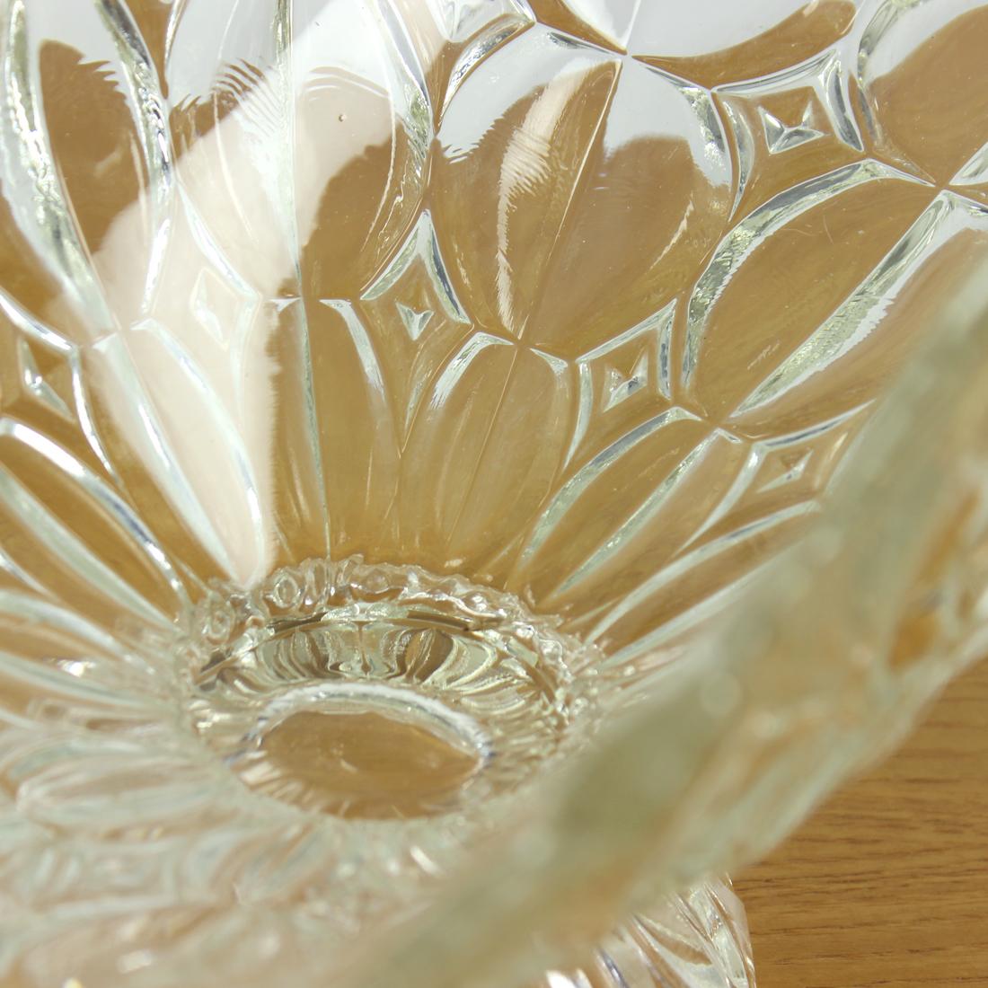 Large Pressed Glass Bowl, Tulip Collection Hermanowa Hut, 1957 For Sale 3