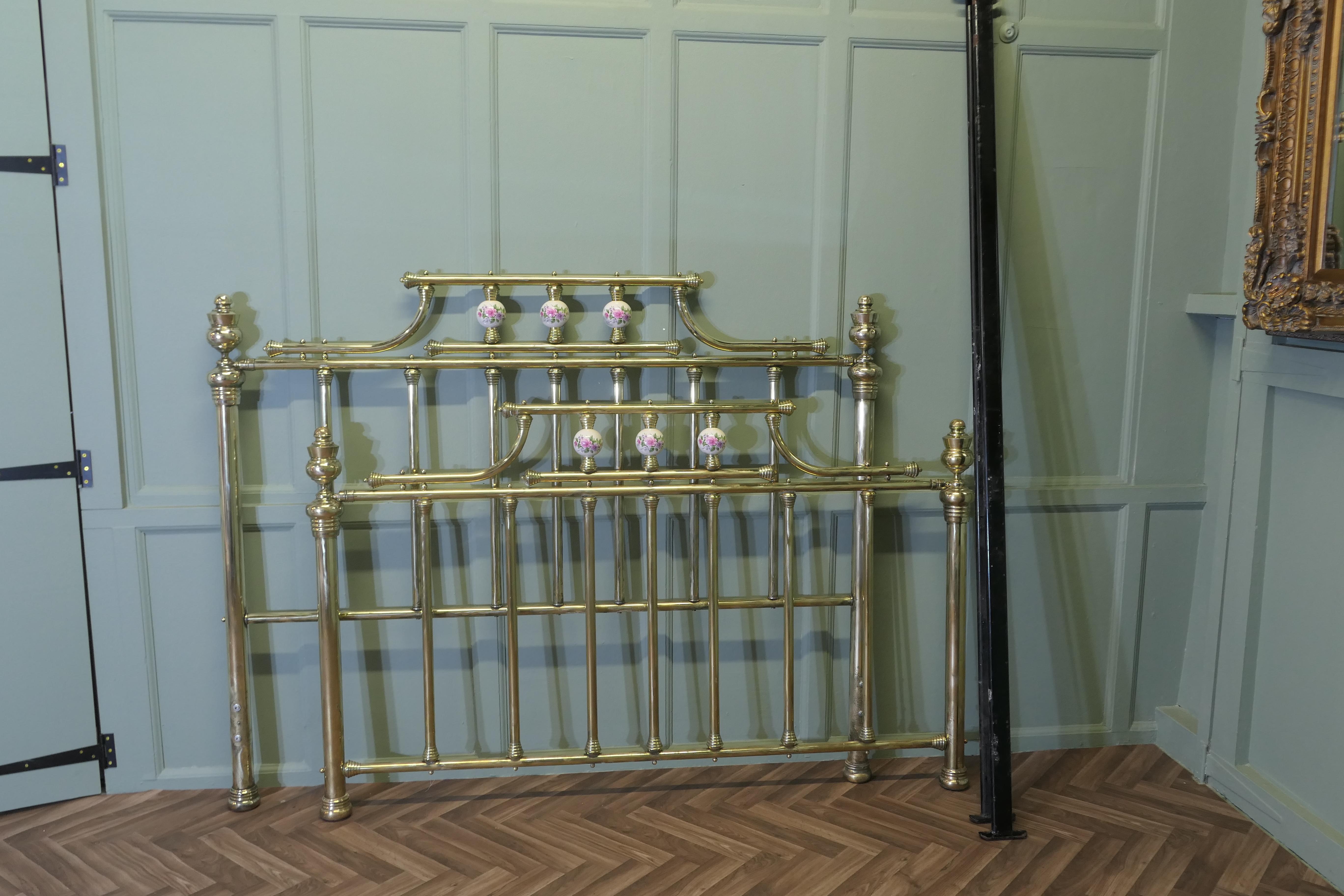 Large Pretty King Size Brass Bed For Sale 3