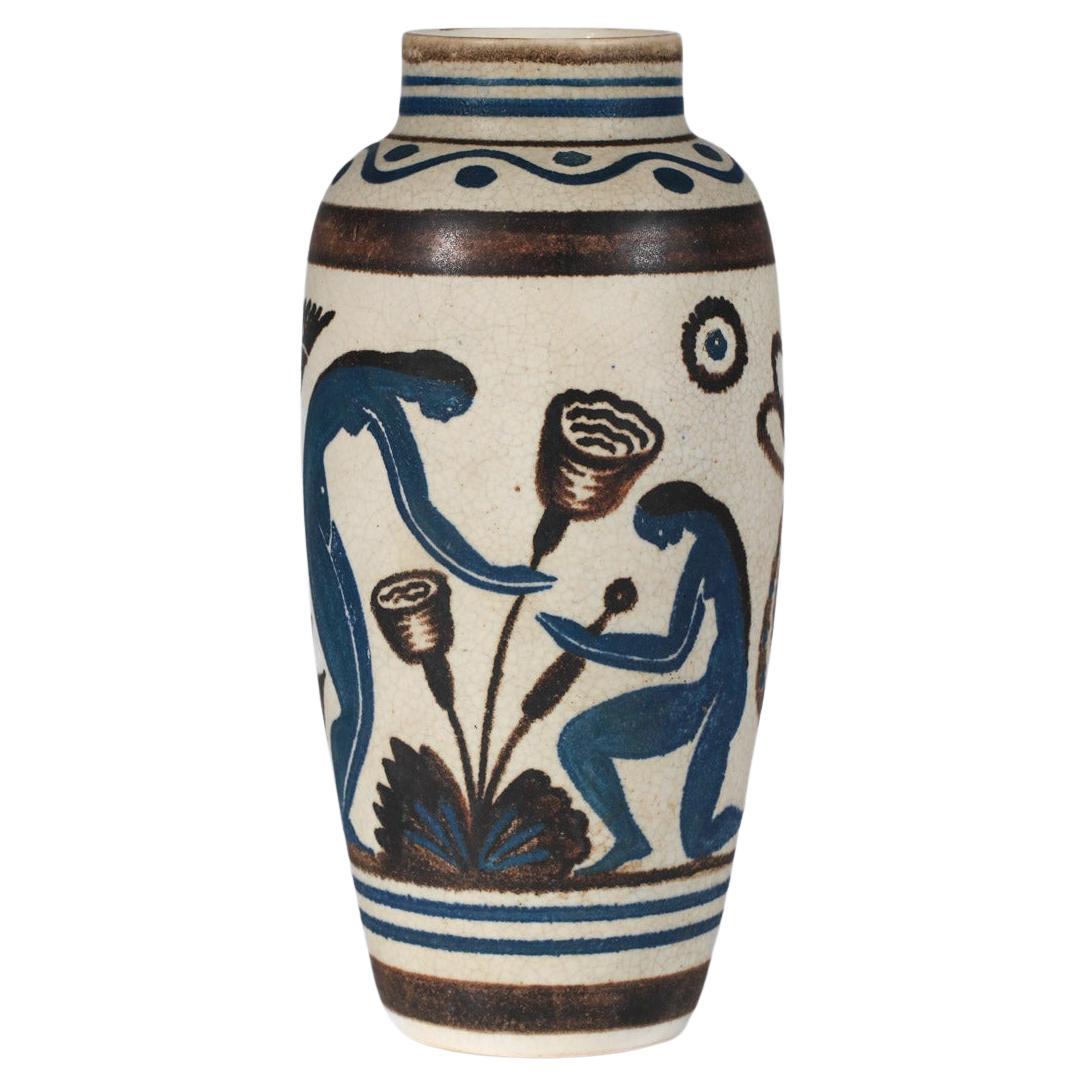 Large Primavera ceramic vase, attributed to René Buthaud, 1930s For Sale