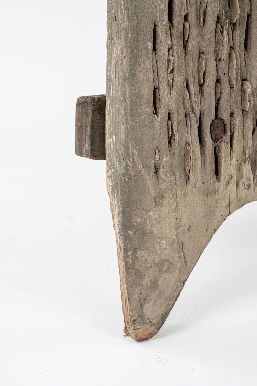 19th Century Large Primitive Bleached Walnut and Flint Grain Thresher For Sale