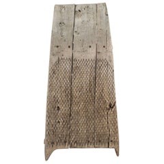 Large Primitive Bleached Walnut and Flint Grain Thresher