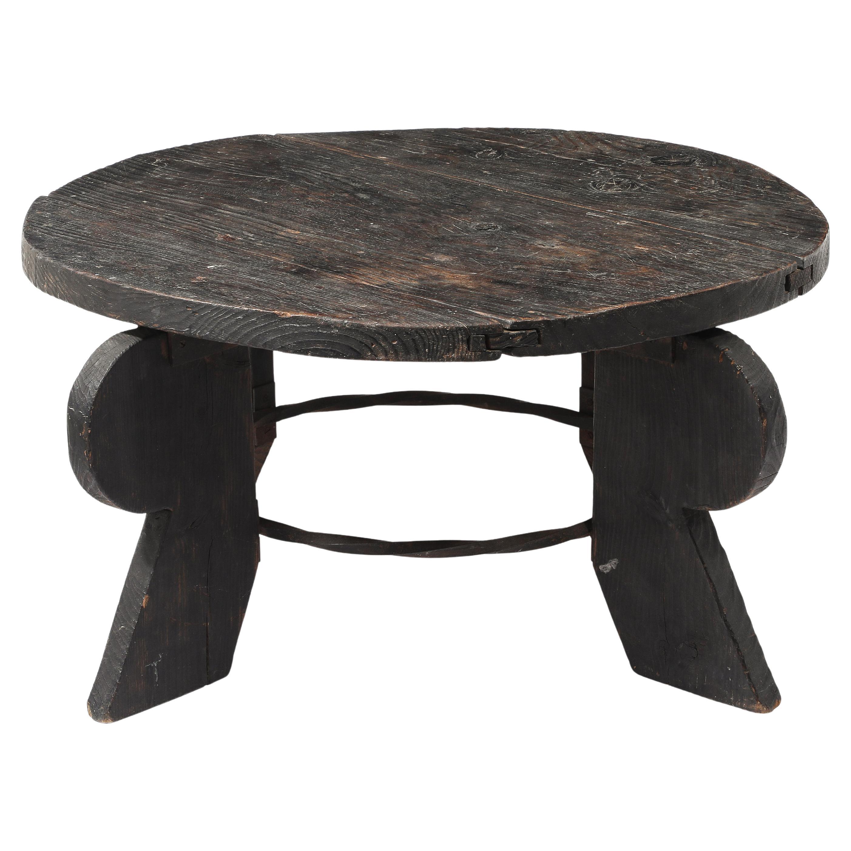 Large Primitive Coffee Table, France 1930
s For Sale