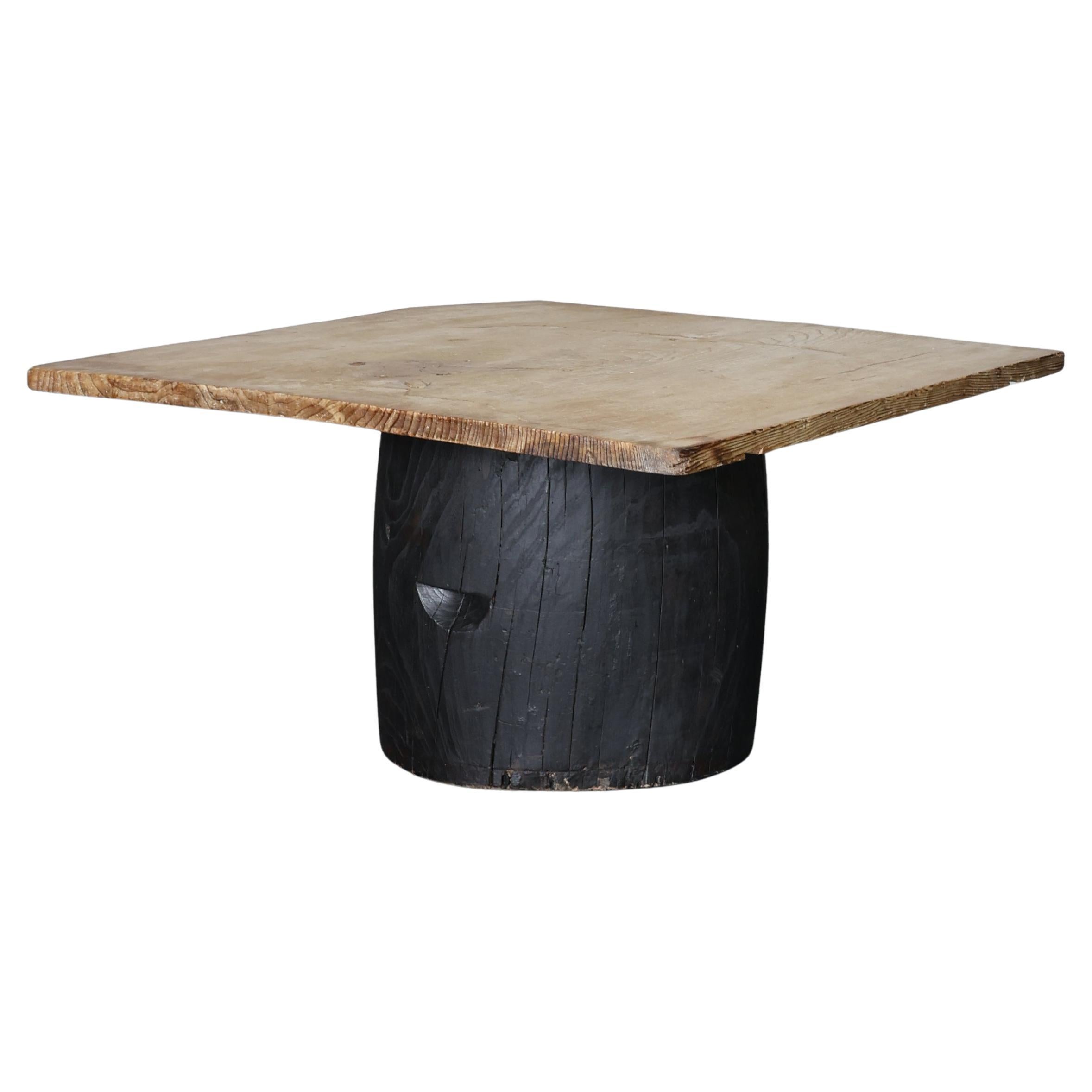 Large Primitive Dug-Out Cedar Japanese Coffee/Sofa Table Wabi Sabi (1) For Sale