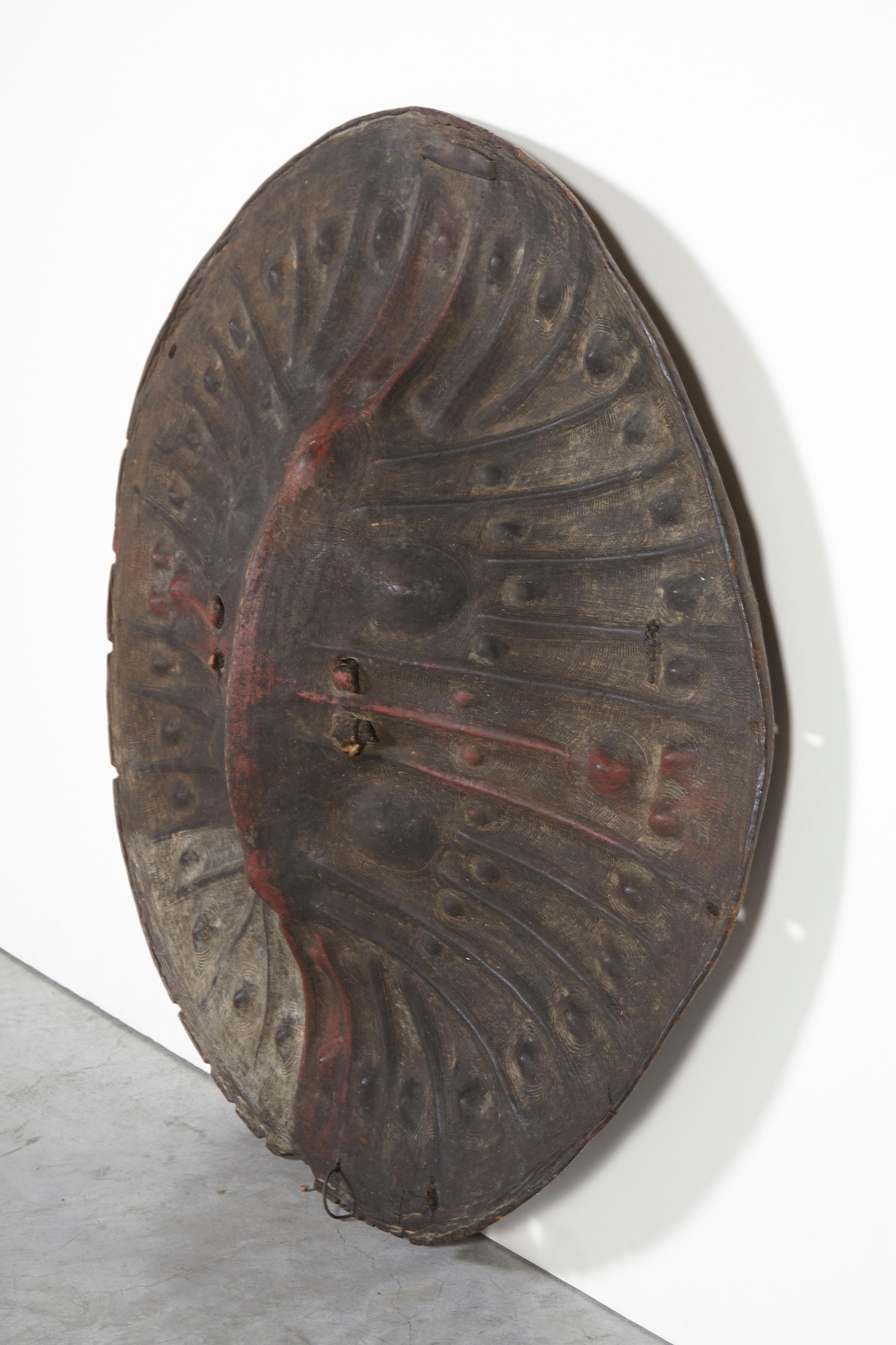 Large Ethiopian Hide Shield In Good Condition In New York, NY