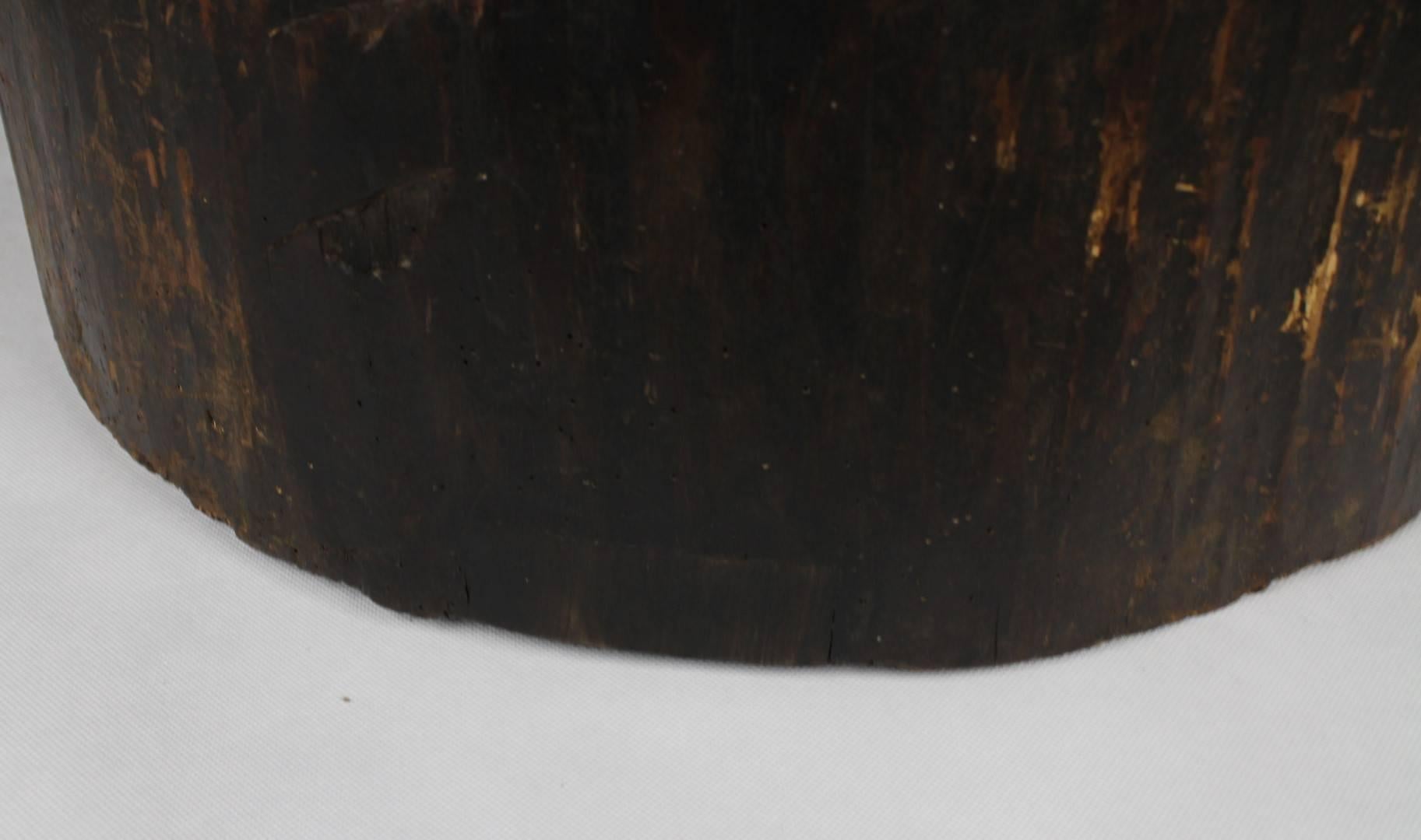 Large Primitive Hand-Hollowed Wood Storage Vessel, 19th Century 5